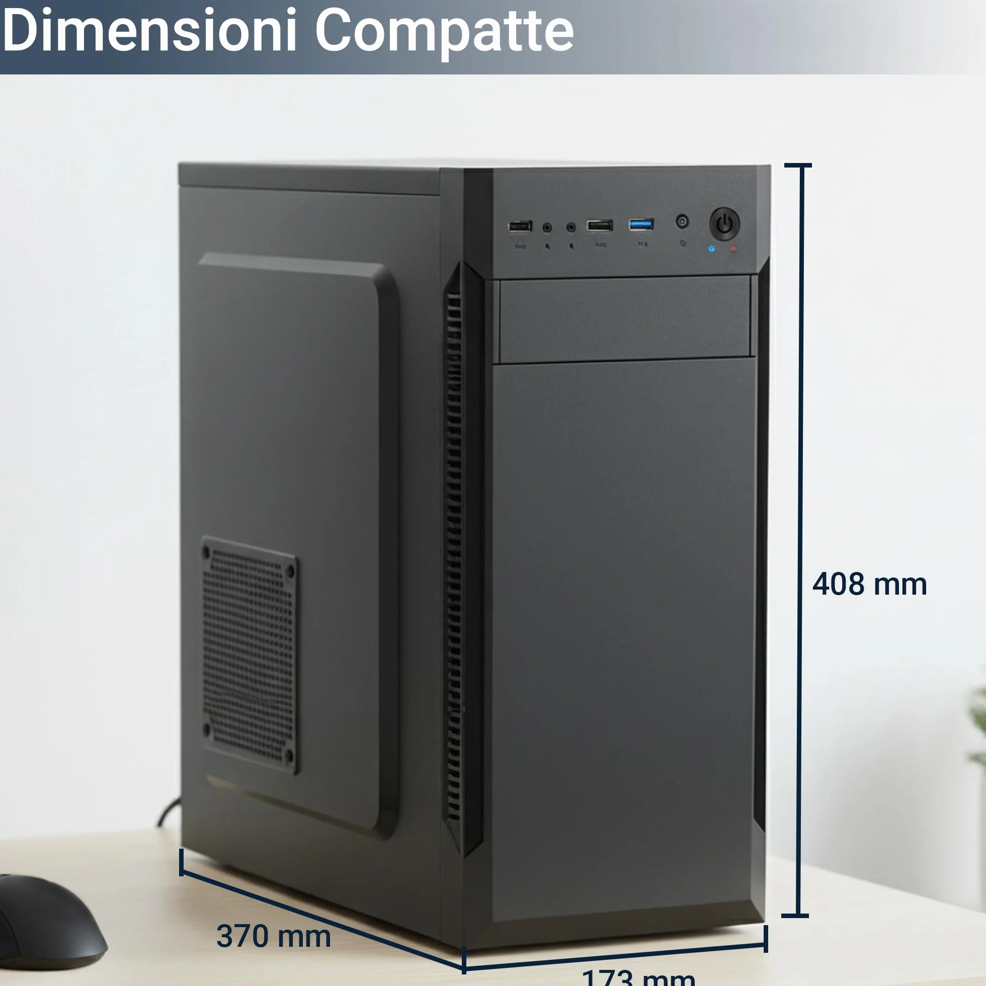 PC Fisso Completo Intel Core i7-8700 32GB DDR4 1TB SSD Intel UHD 630 Wi-Fi AC Bluetooth HDMI USB 3.2 Windows 11 Pro