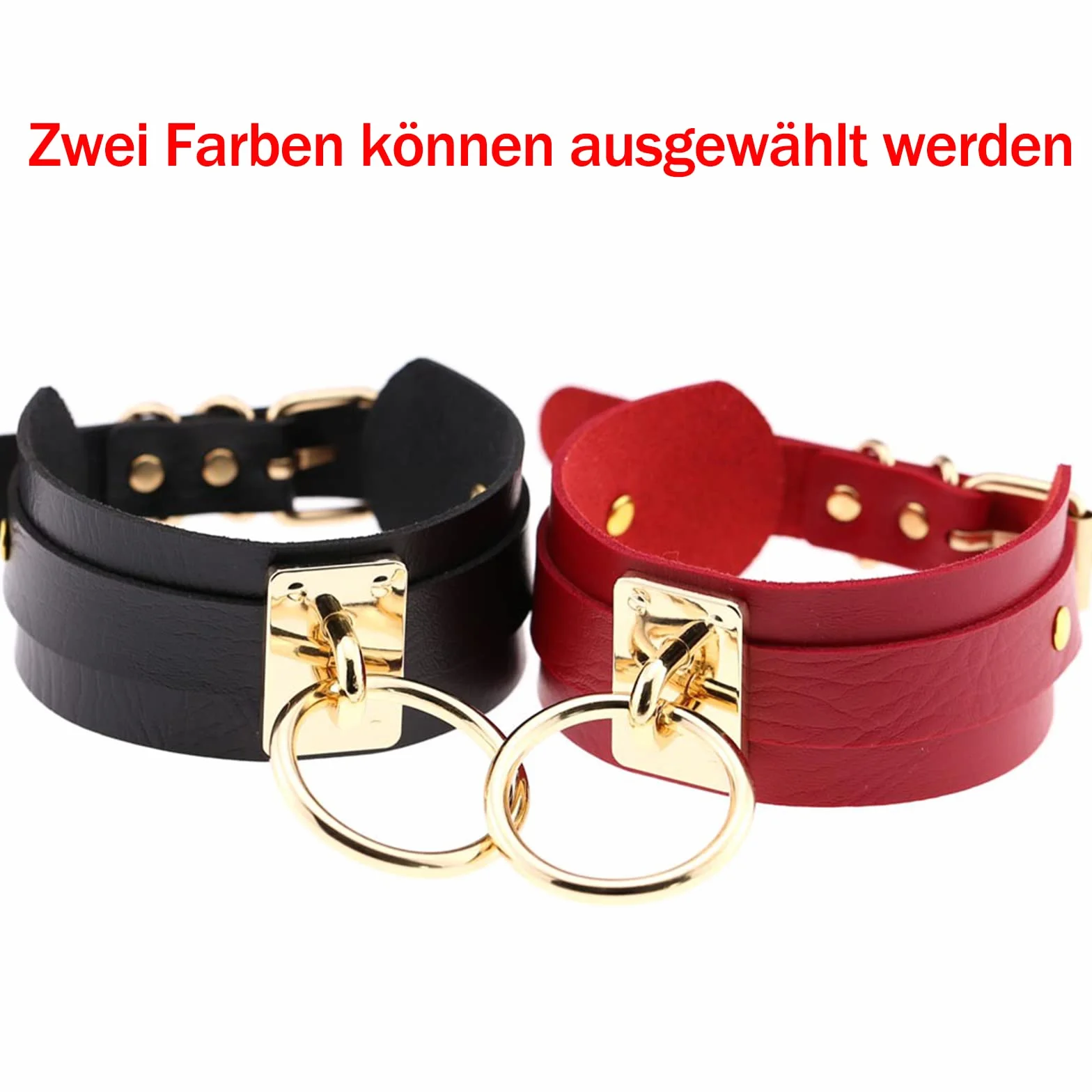 Collare Giocattolo Sessuale SM Flirt in Pelle Erotico Fetish Schiavo Cosplay per Coppia Uomo Donna Adulti (Schwarz)