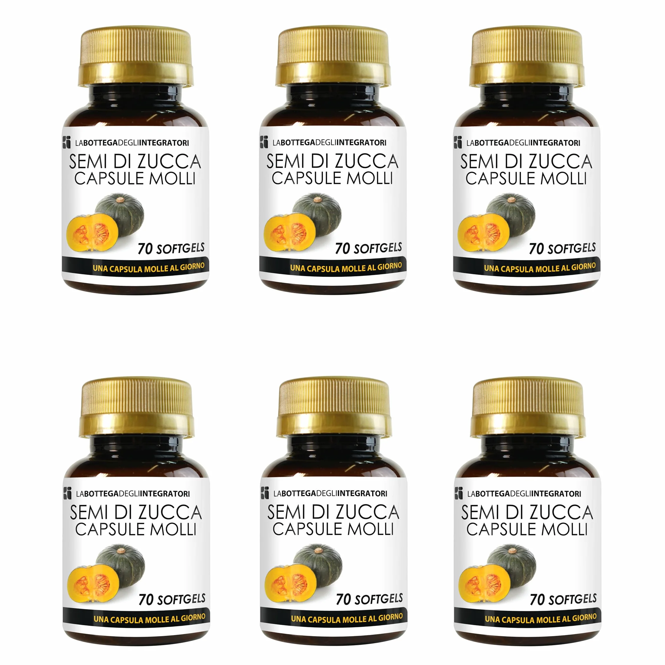 Semi di Zucca 420 Softgels Olio Spremuto a Freddo Omega 3 6 9 Acido Linoleico Oleico