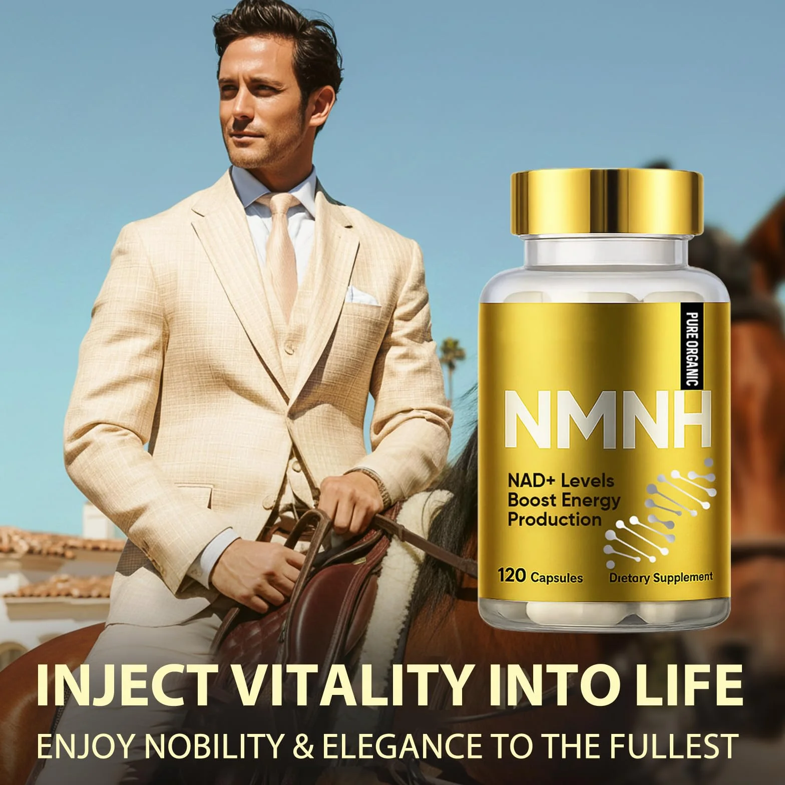 NMNH 1000mg Integratore NAD+ 120 Capsule Antinvecchiamento Energia Concentrazione Mentale