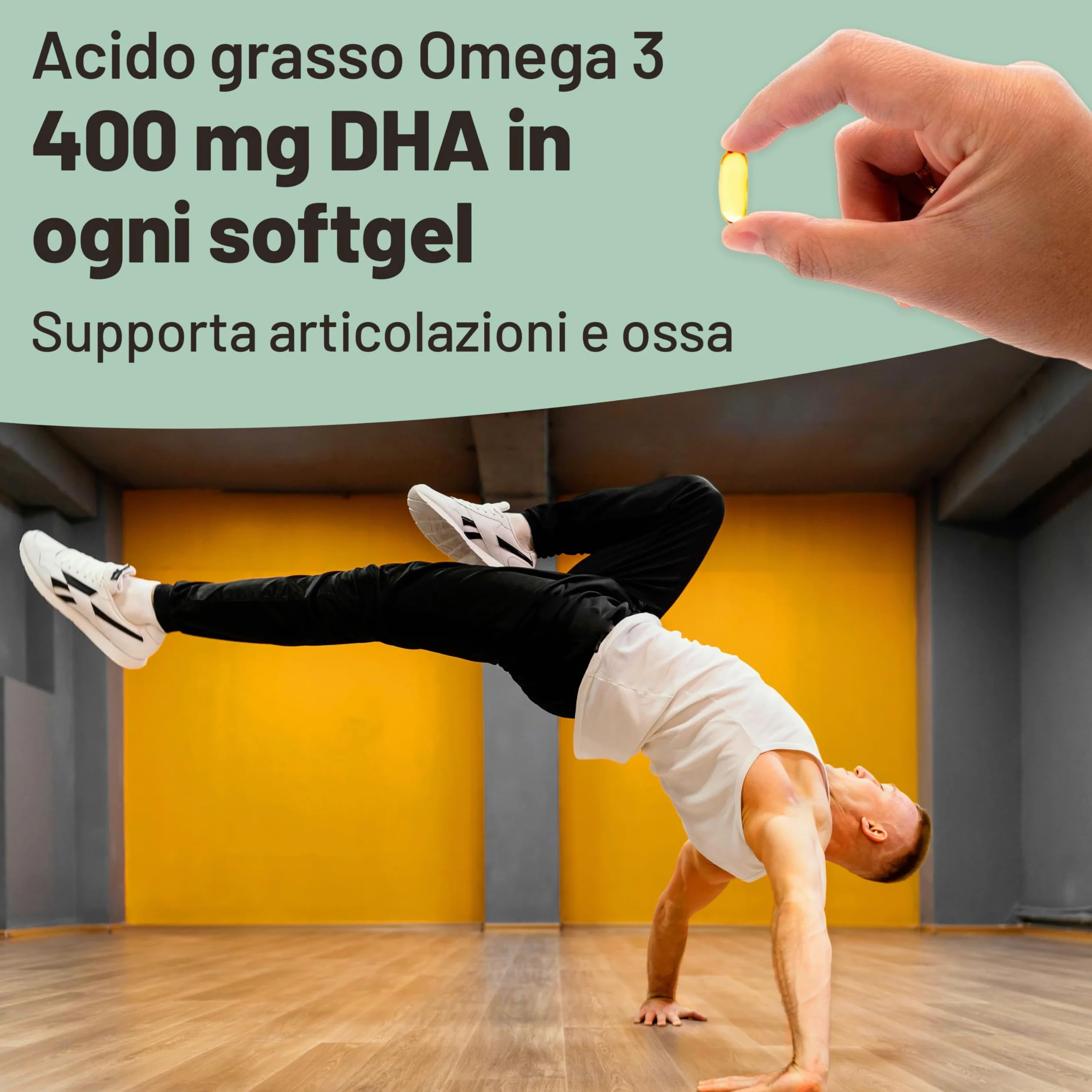 Omega 3 Vegan Olio di Alghe 400mg DHA 60 Capsule Integratore