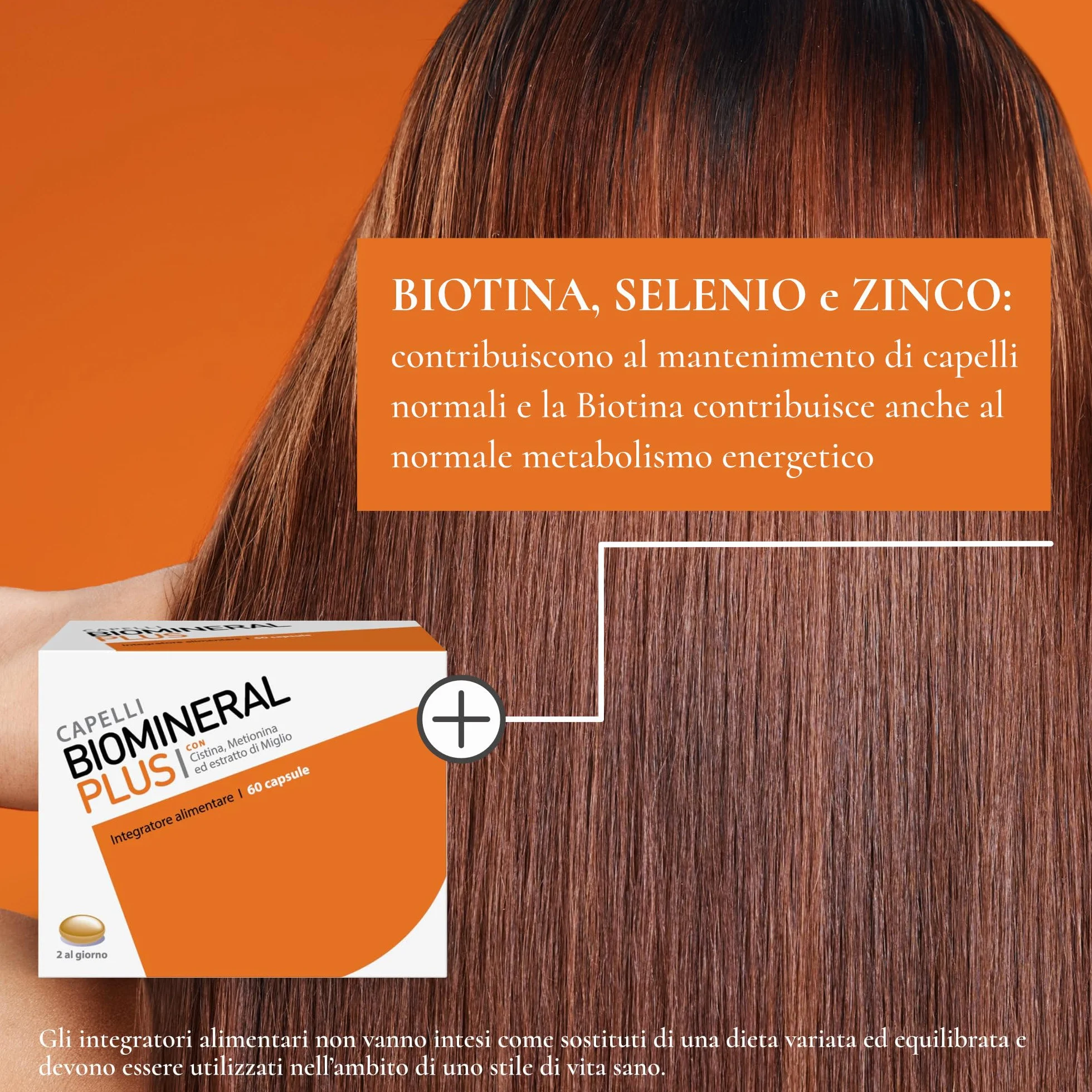Biomineral Plus Capelli 60 Compresse Integratore Capelli con Cistina Metionina Biotina