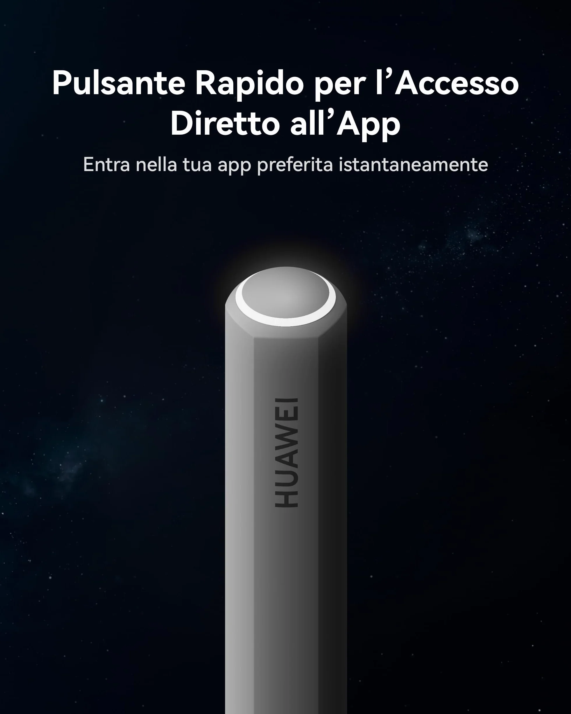 HUAWEI M-Pencil Pro, Penna Stylus con Tre Punte Yersatili, Design con Luce Pulsante, Pulsante Rapido, Gesti Multipli, 10.000+ Livelli di Sensibilità alla Pressione, NearLink
