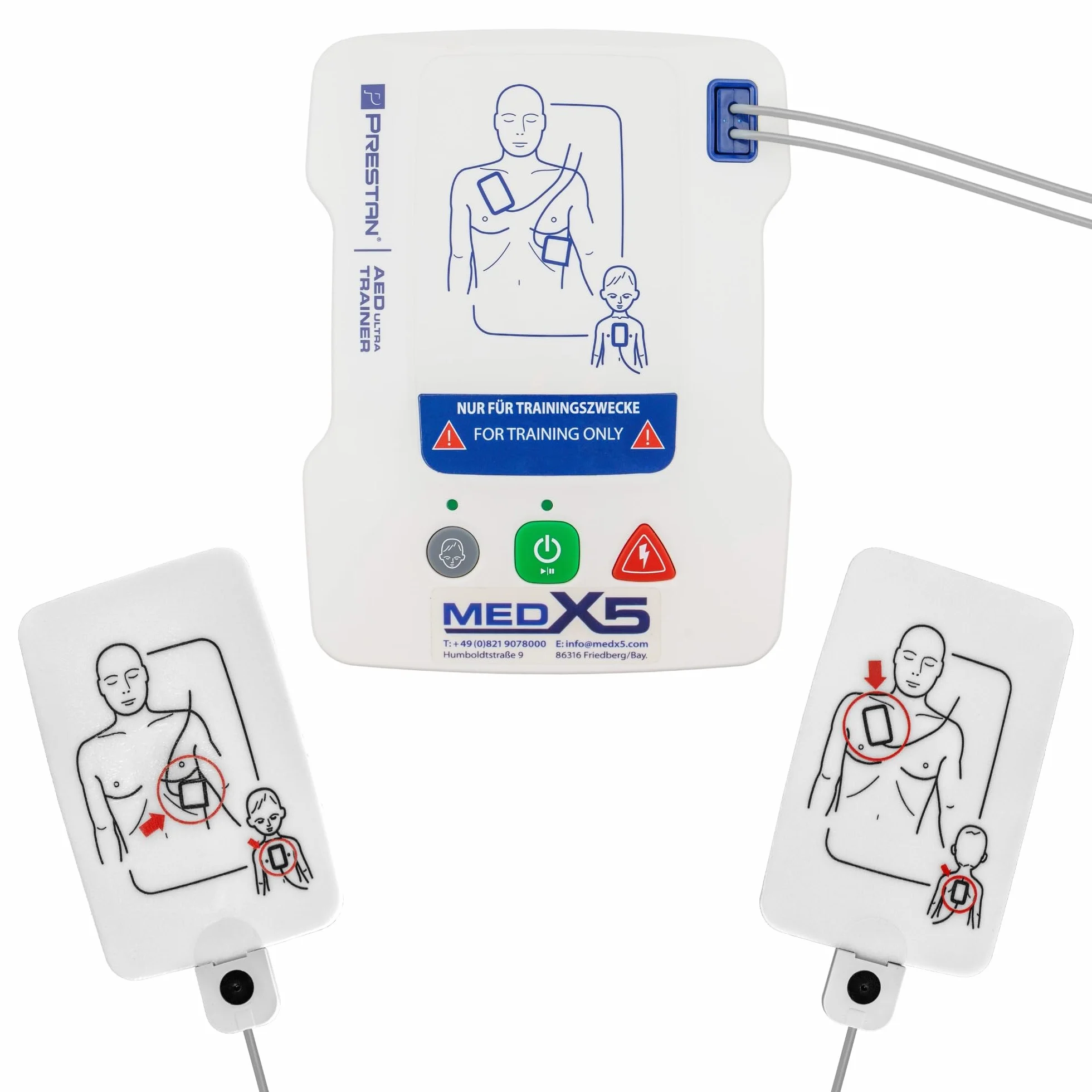 UltraTrainer AED Defibrillatore Universale Tedesco Inglese 3 Anni Garanzia