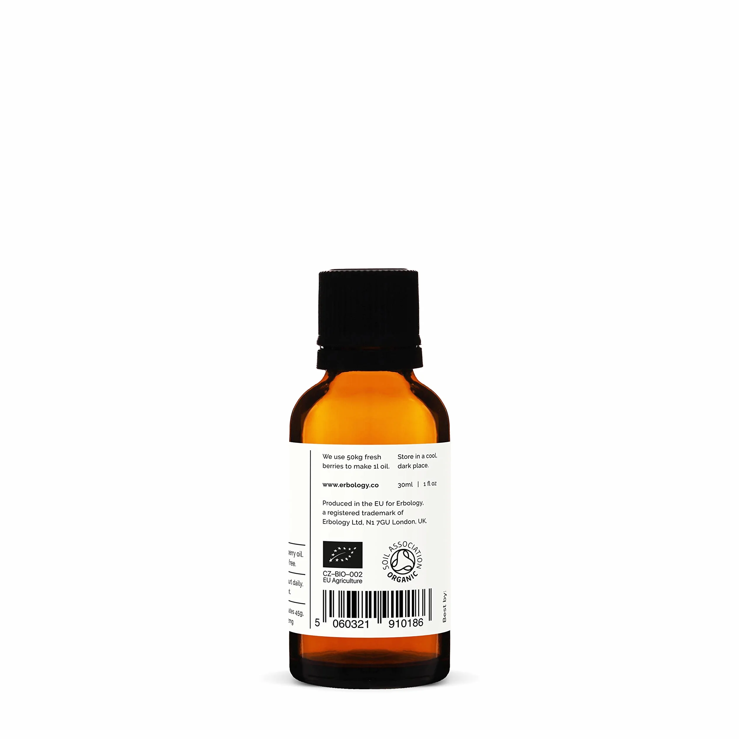 Olio di Olivello Spinoso 100% Bio 30 ml Spremuto a Freddo 50:1 Ricco di Omega-7 e Beta-carotene Non OGM
