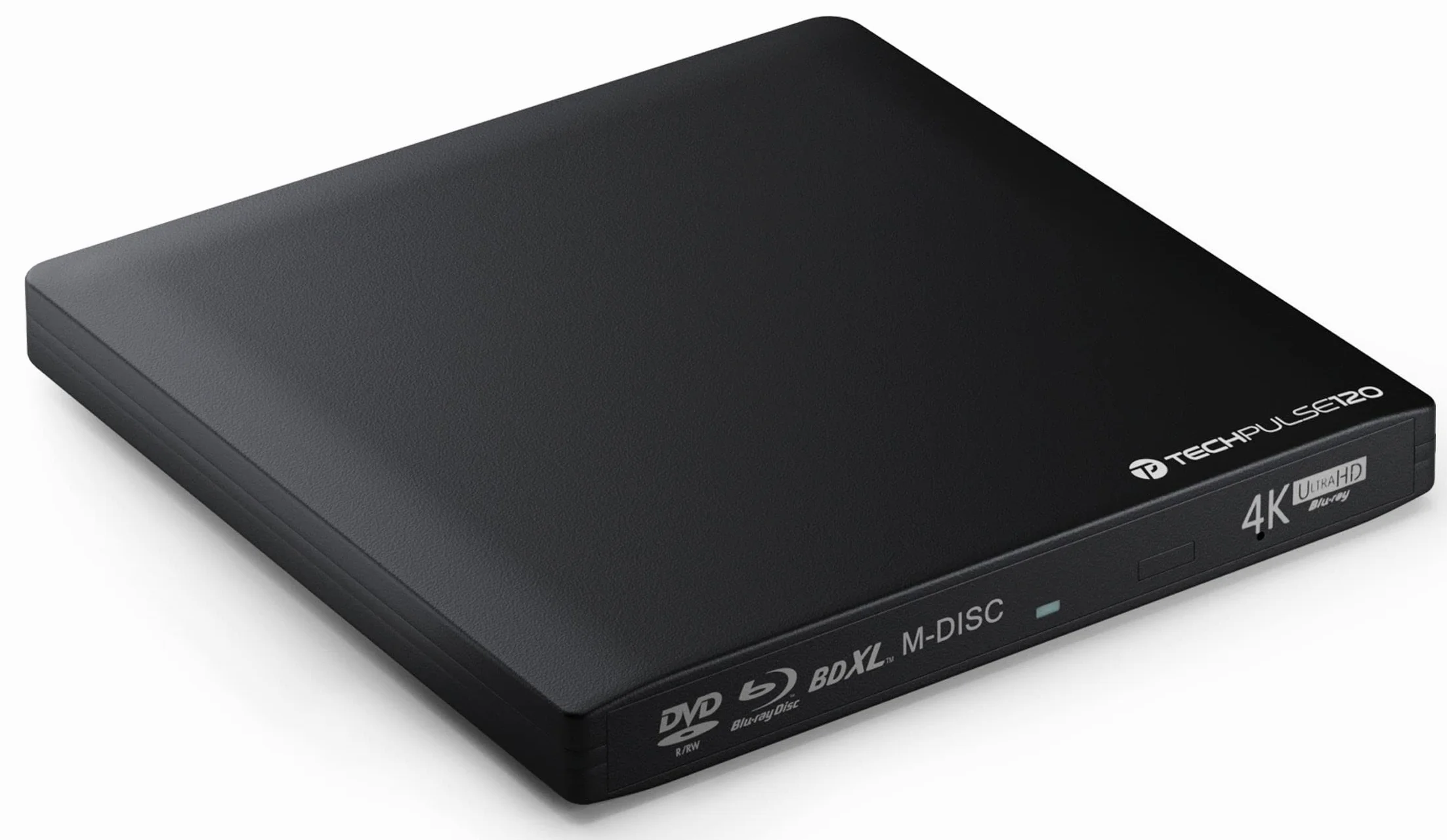 techPulse120 Esterno UHD USB 3.1 4K-Ultra HD Masterizzatore Lettore Blu-ray Blue BD Player BDXL Burner per PC USB-C M-Disc lettori BluRay 4K USB UltraHD nativo Alu Nero