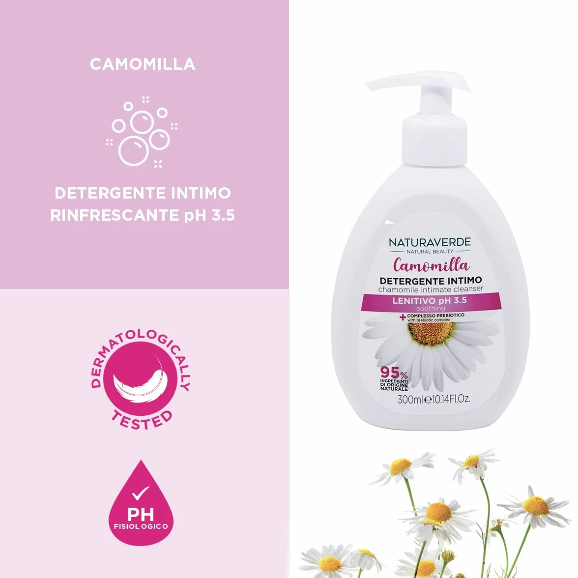 Naturaverde Detergente Intimo Lenitivo pH 3.5 300ml