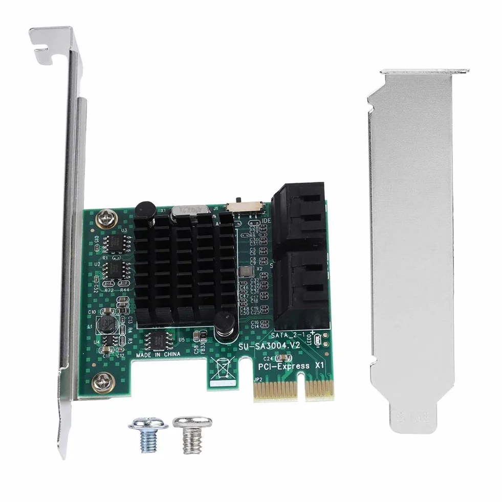 Bewinner Scheda di espansione a 4 porte da PCIE a SATA 3.0 Scheda di espansione 6G SATA 3.0 Scheda di espansione PCI Express Scheda PCIe per XP / 2003 / Vista / / /