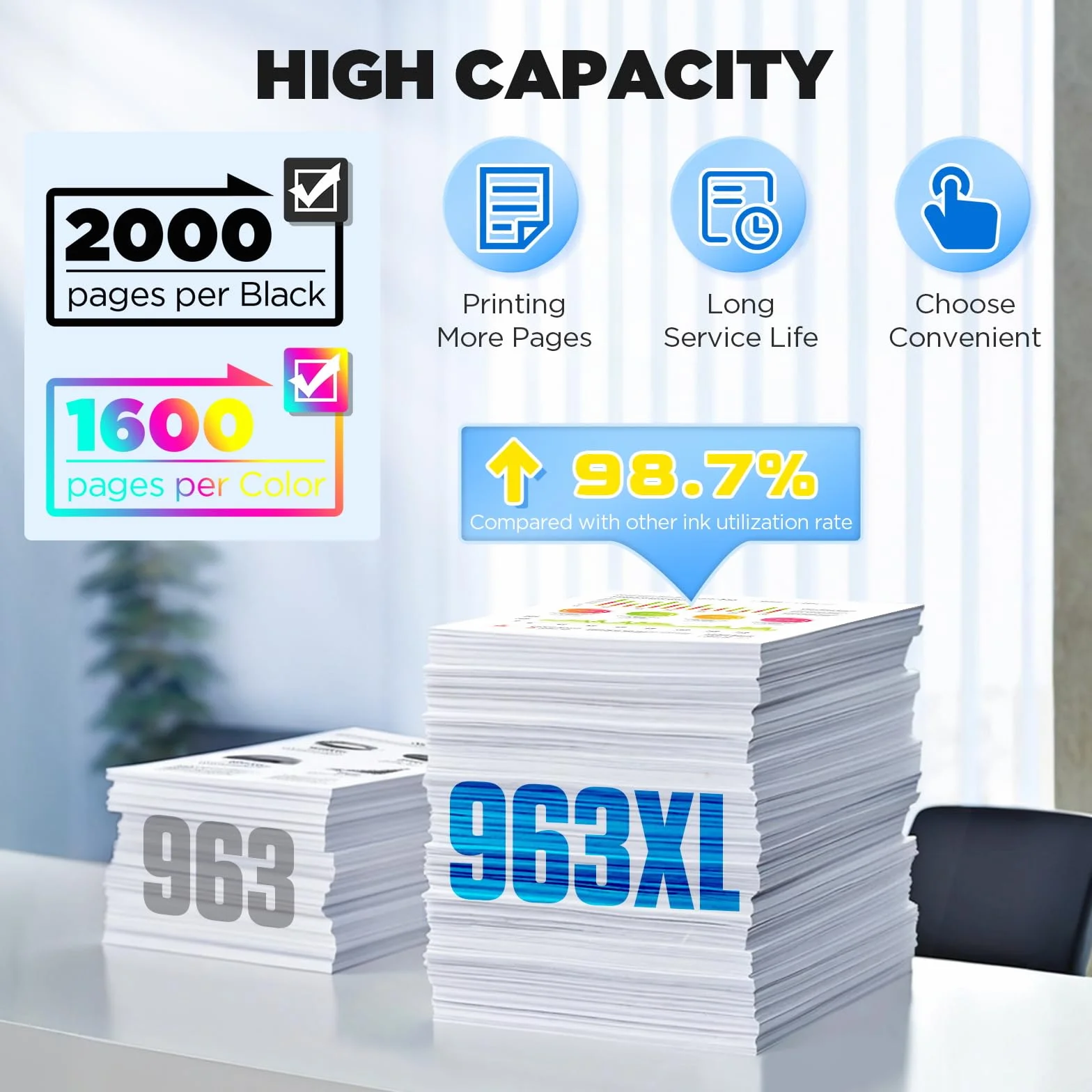 963XL Cartucce d'inchiostro Compatibili per HP 963 XL Multipack con Chip Compatibile Nuovo Uso per HP OfficeJet Pro 9010 9012 9014 9015 9016 9018 9019 9020 9022 9025 (4 Packs)