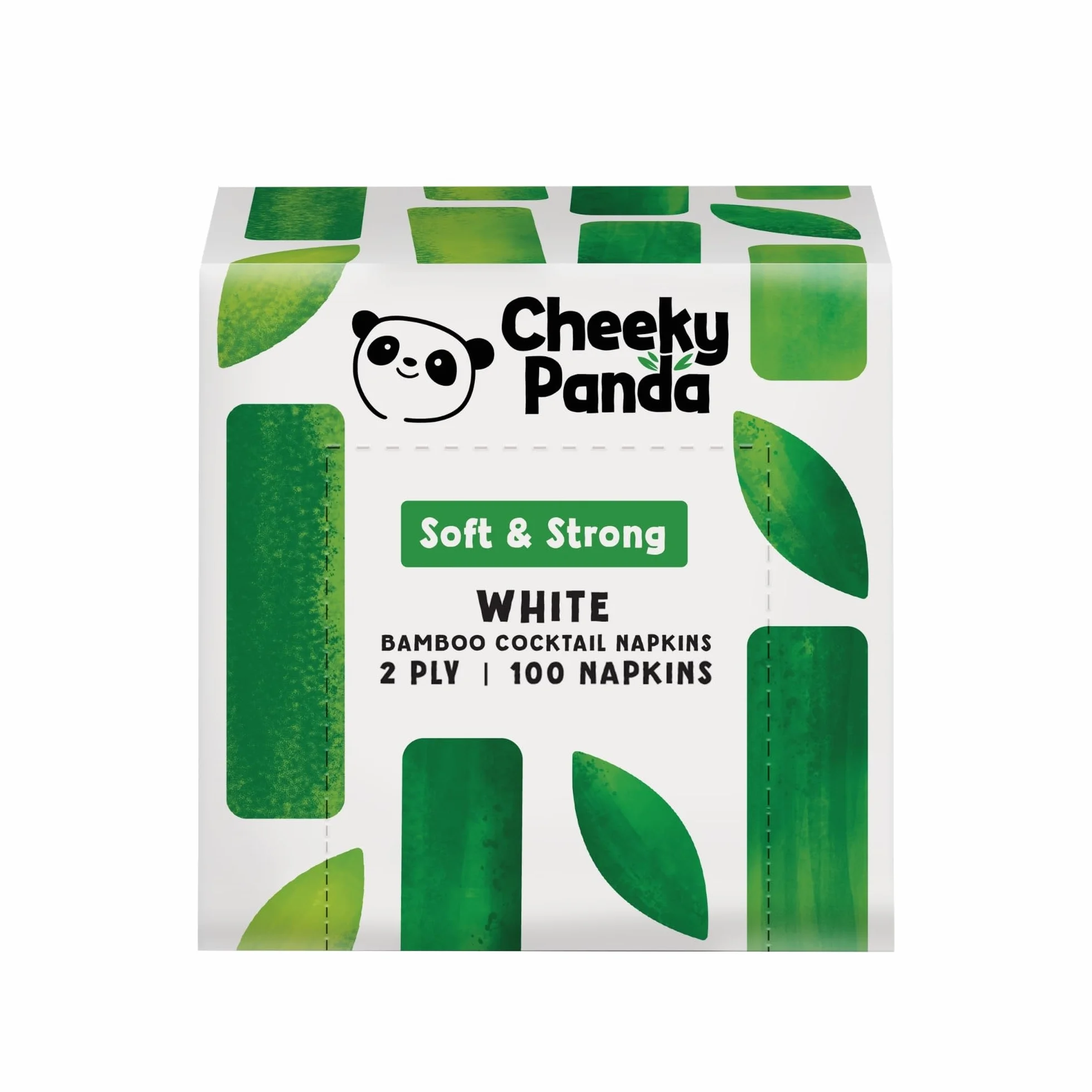 The Cheeky Panda Tovaglioli 2 Veli 100 x Carta Bianchi 25x25cm Cocktail