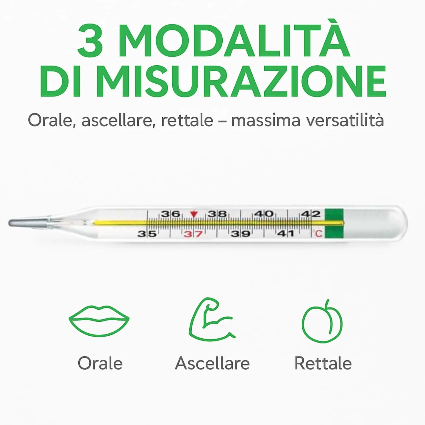 Lamotherm Termometro Ecologico al Gallio per febbre MC-10, Certificato CE, Misuratore Temperatura Corporea Senza Mercurio