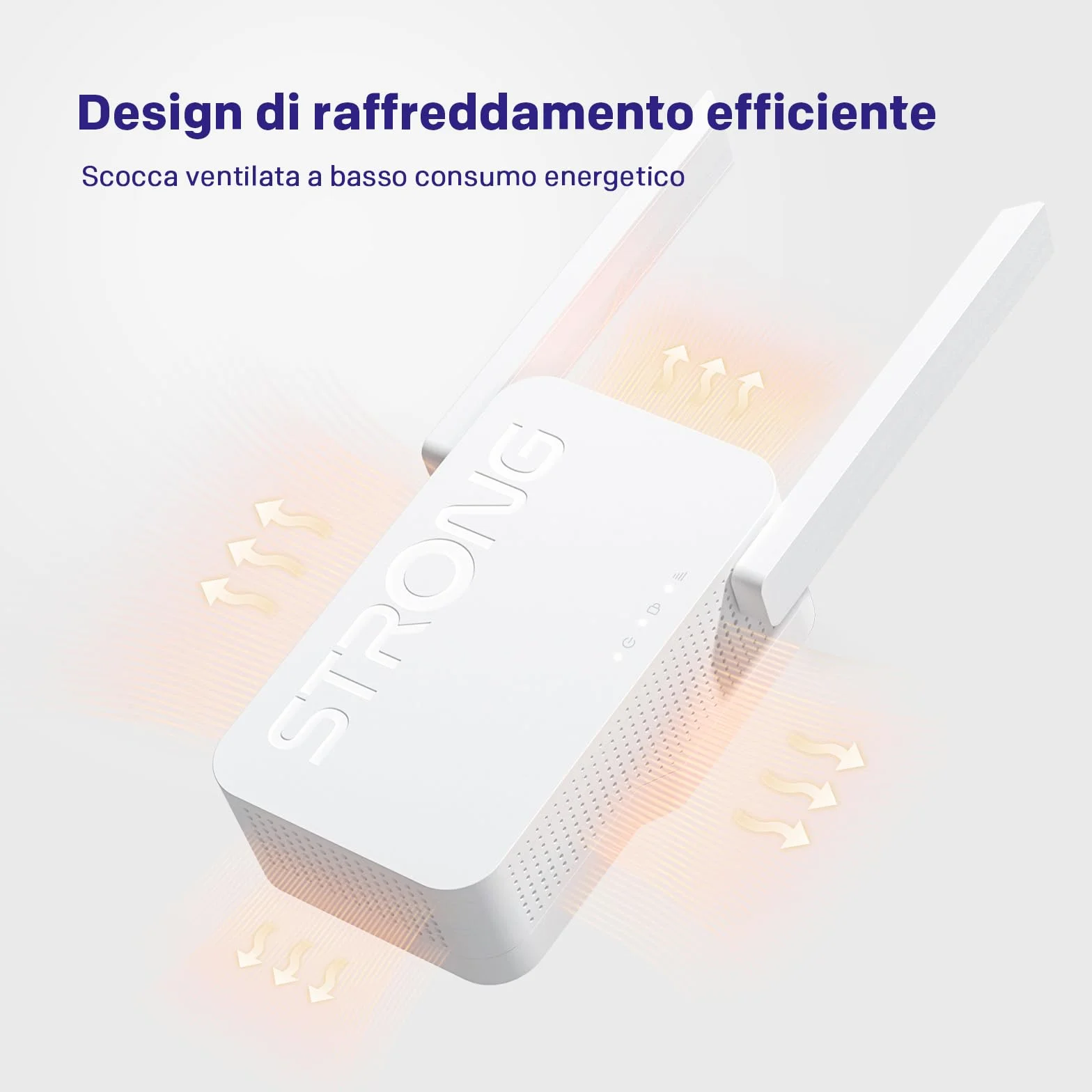 STRONG Ripetitore WiFi 6 AX3000 da presa muro – Amplificatore WiFi potente Dual Band con antenne esterne, WiFi extender per casa, 4K ideale streaming, gaming e multi-dispositivo