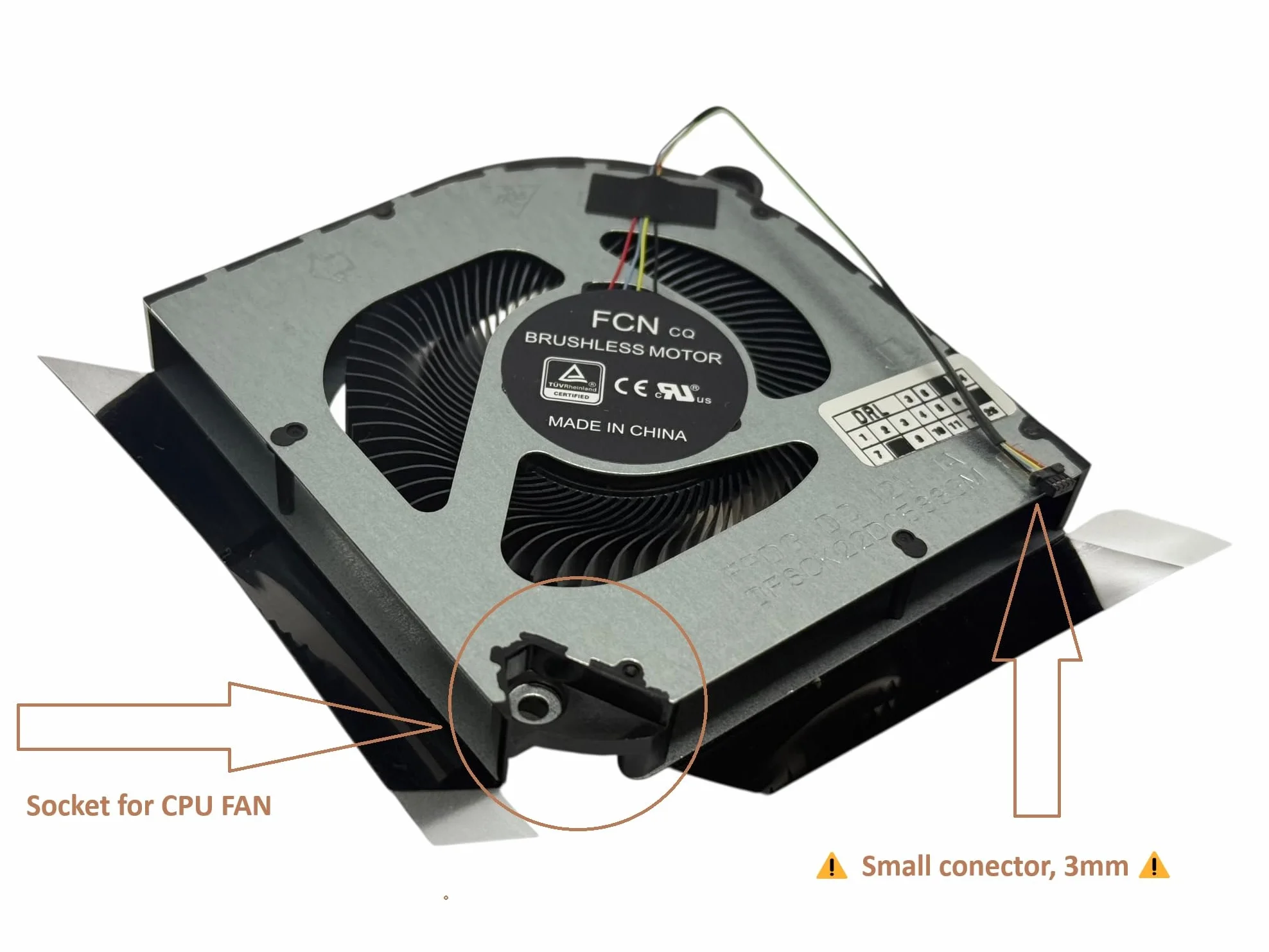 CPU Cooling Fan for Acer Predator Helios Neo 16 PHN16-71, Neo 18 PHN18-71, PN: 23.QLTN7.002, DC12V 1A