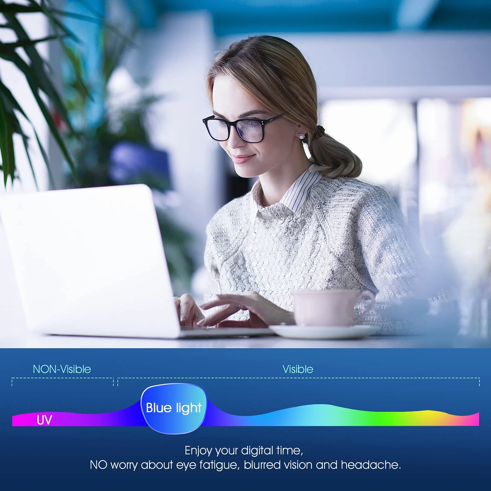 Occhiali Luce Blu Anti Filtro UV PC Gaming Computer TV Uomo Donna