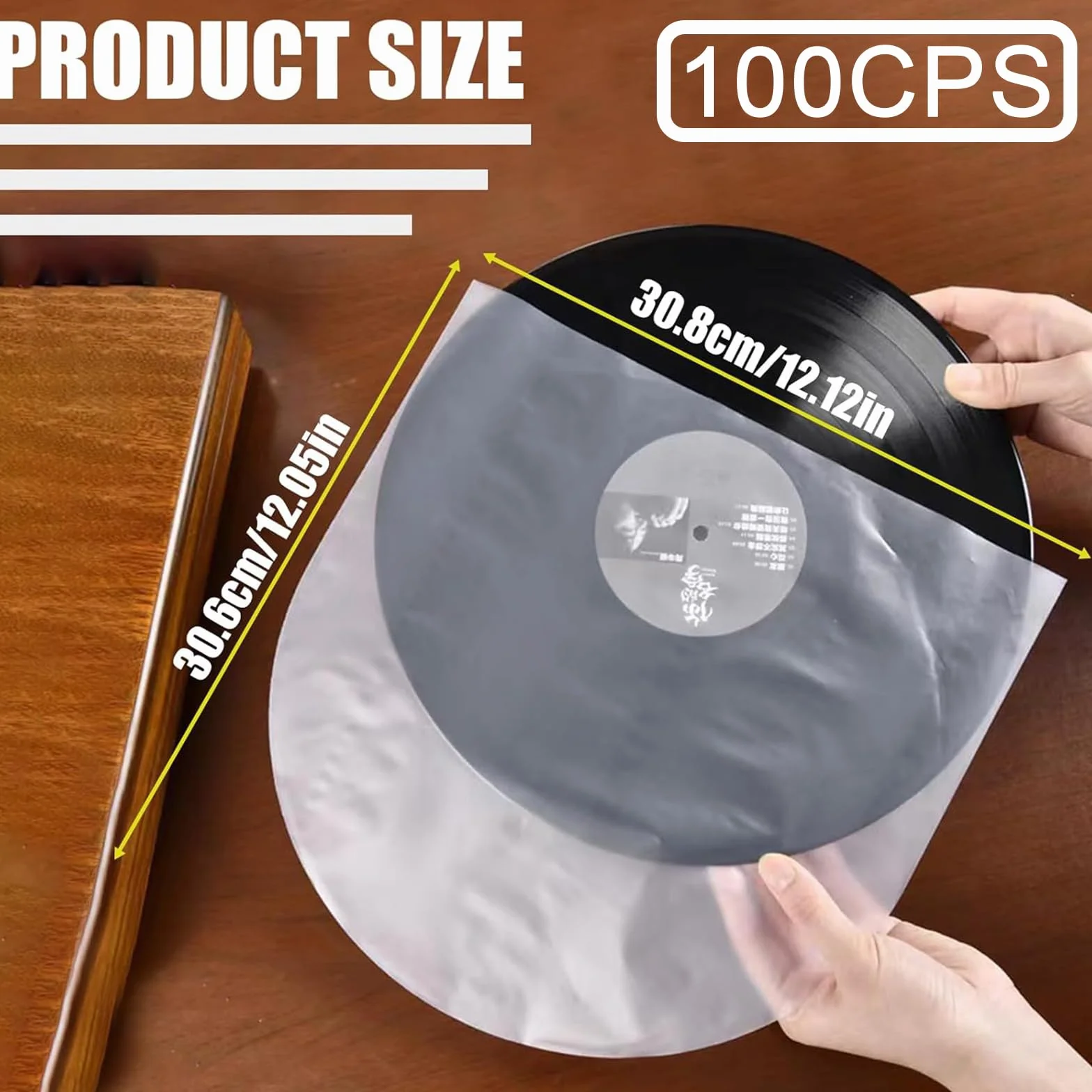 100 Pezzi Buste per Vinili 33 Giri,Buste Antistatiche per Vinili 33 Giri,Adatto per Dischi Vinile da 12 Pollici (100)