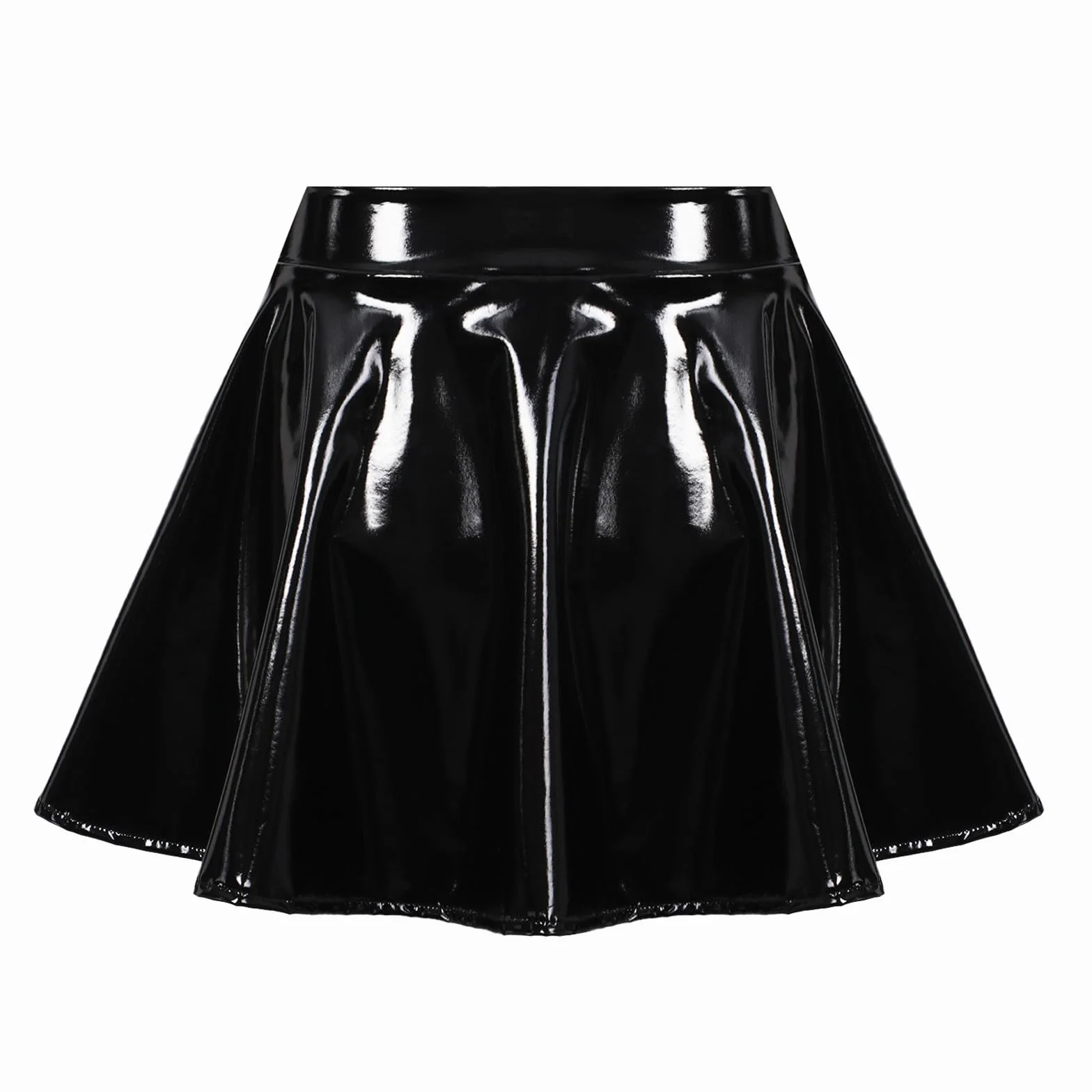 Gonna Donna Corta Sexy Mini Aderente Vita Alta Pelle Tubino Nero PVC Clubwear Minigonna Latex Bodycon Discoteca