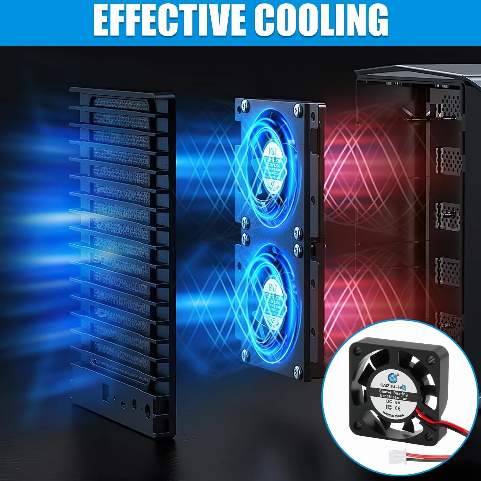 Ventilatori Silenziosi DC 5V 40mm, Mini Ventilatori di Raffreddamento Silenziosi da 4010 con Cavo da 30cm, 0,75W, Ideali per Stampanti 3D, Dispositivi Elettronici