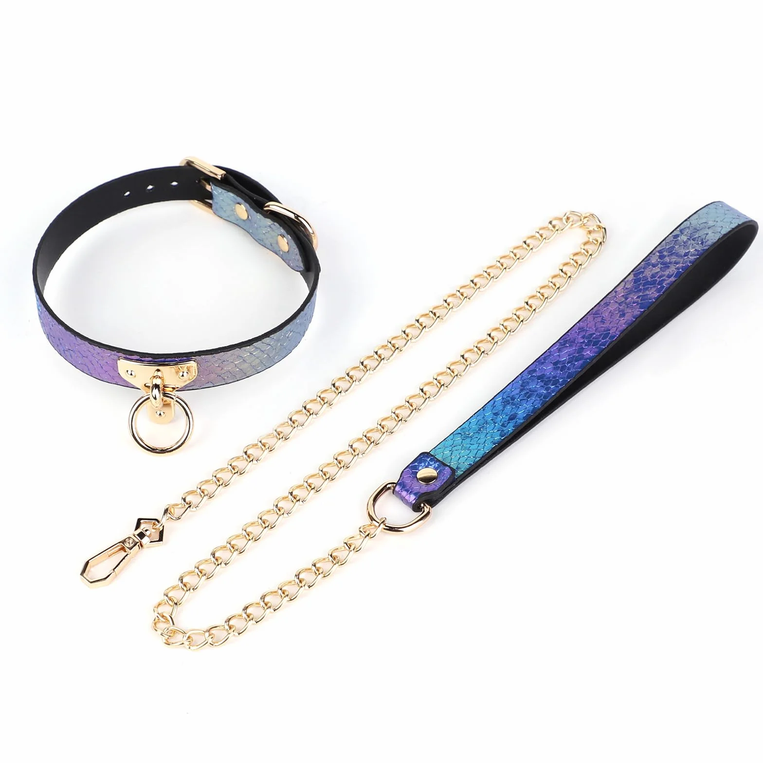 Collare In Pelle Regolabile Con Guinzaglio E O Ring Per Coppie Bondage Erotico