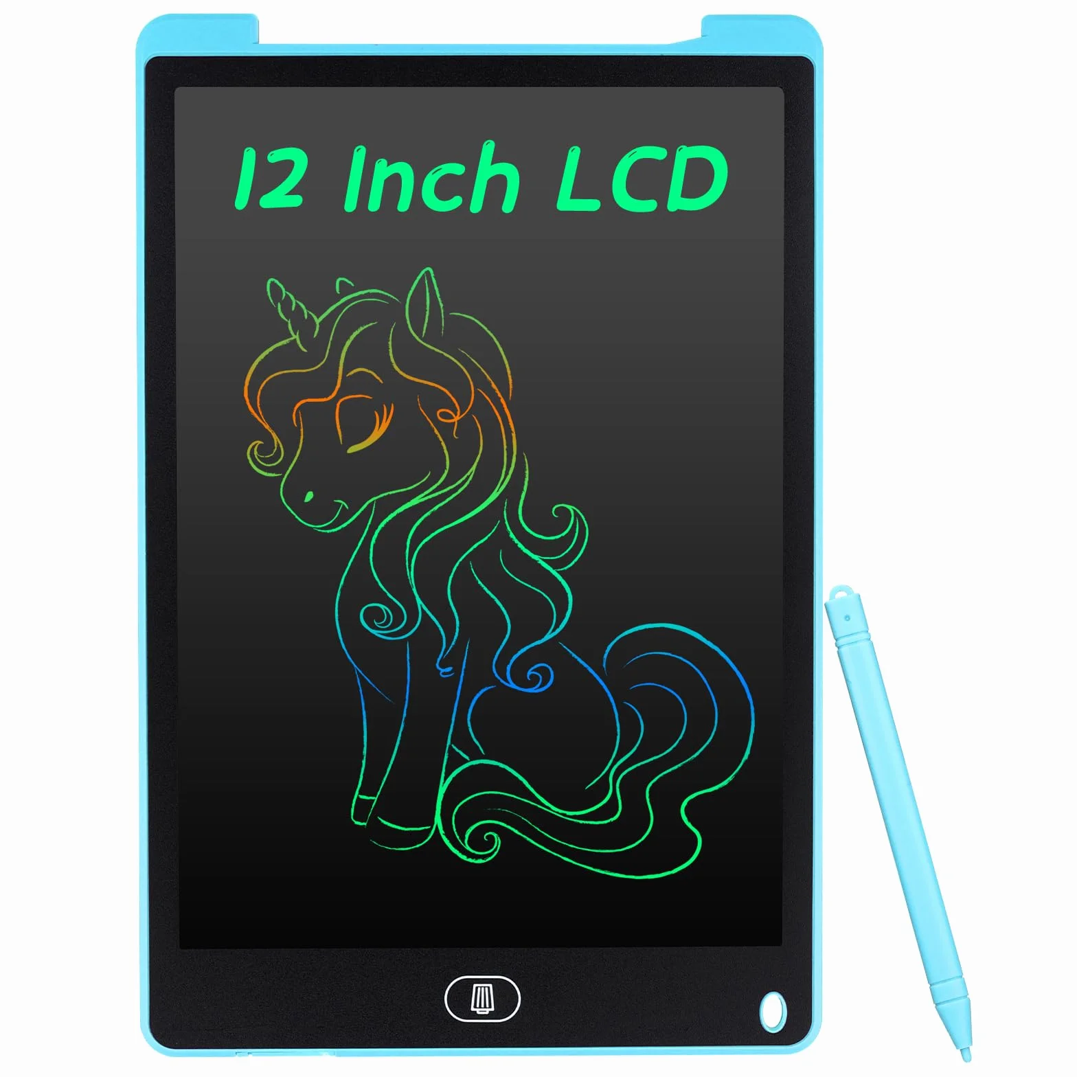 Coolzon Tavoletta Grafica LCD 12 Pollice, Lavagna Cancellabile da Disegno con Penna, Ewriter Digitale per Bambini, Azzurro