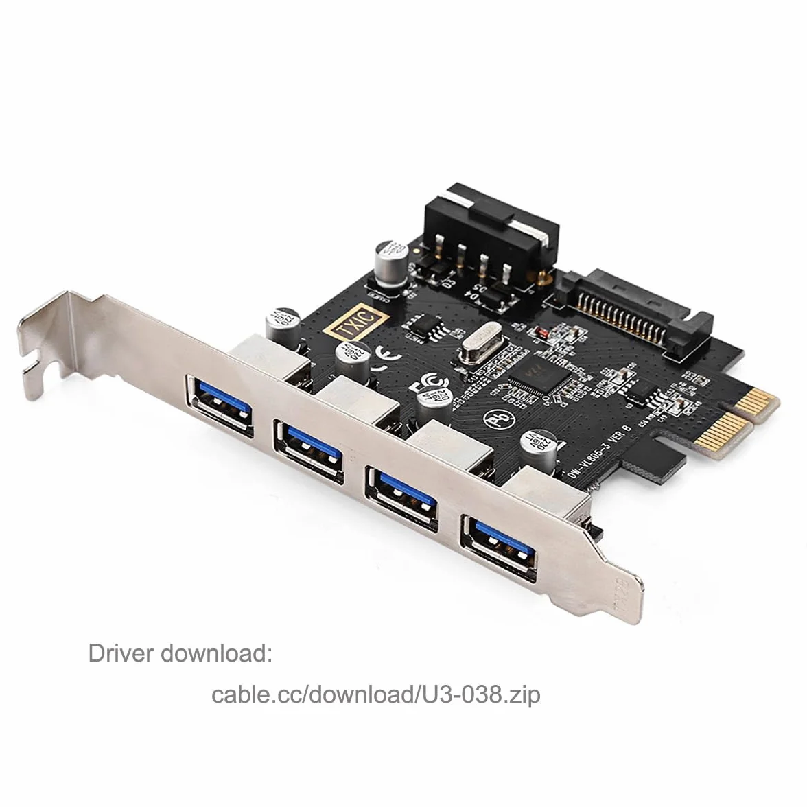 CY Scheda 4 Porte PCI-E a USB 3.0 HUB Adattatore di espansione PCI Express 5Gbps per scheda madre