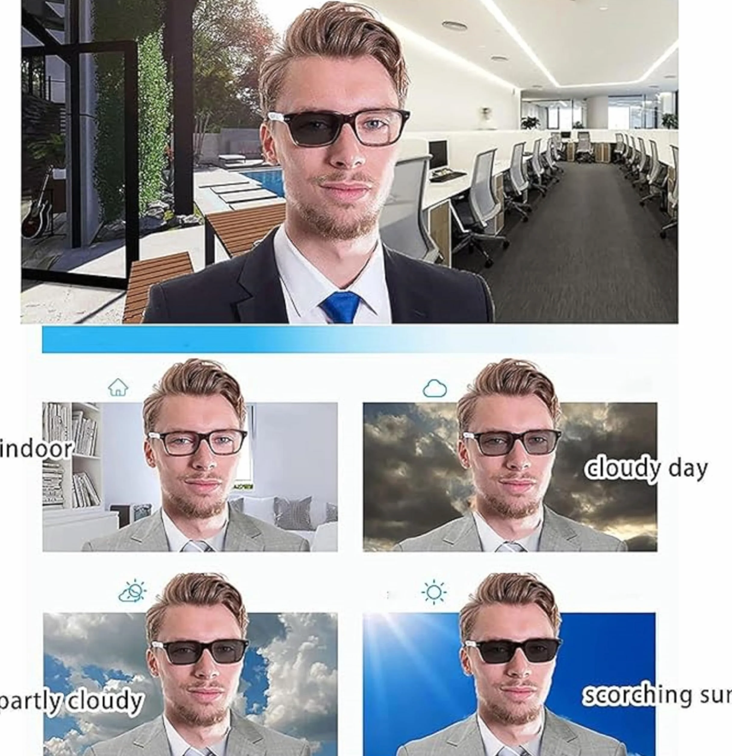 Okulary Fotocromatyczne Anti Blu UV400 M1 -3,5 Elastyczne Silikonowe Ultra Lekkie