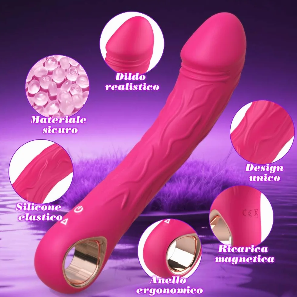 Sexytoysys Vibratore per Donna Clitoride 10 Modalità Dildo Realistico Stimolatore