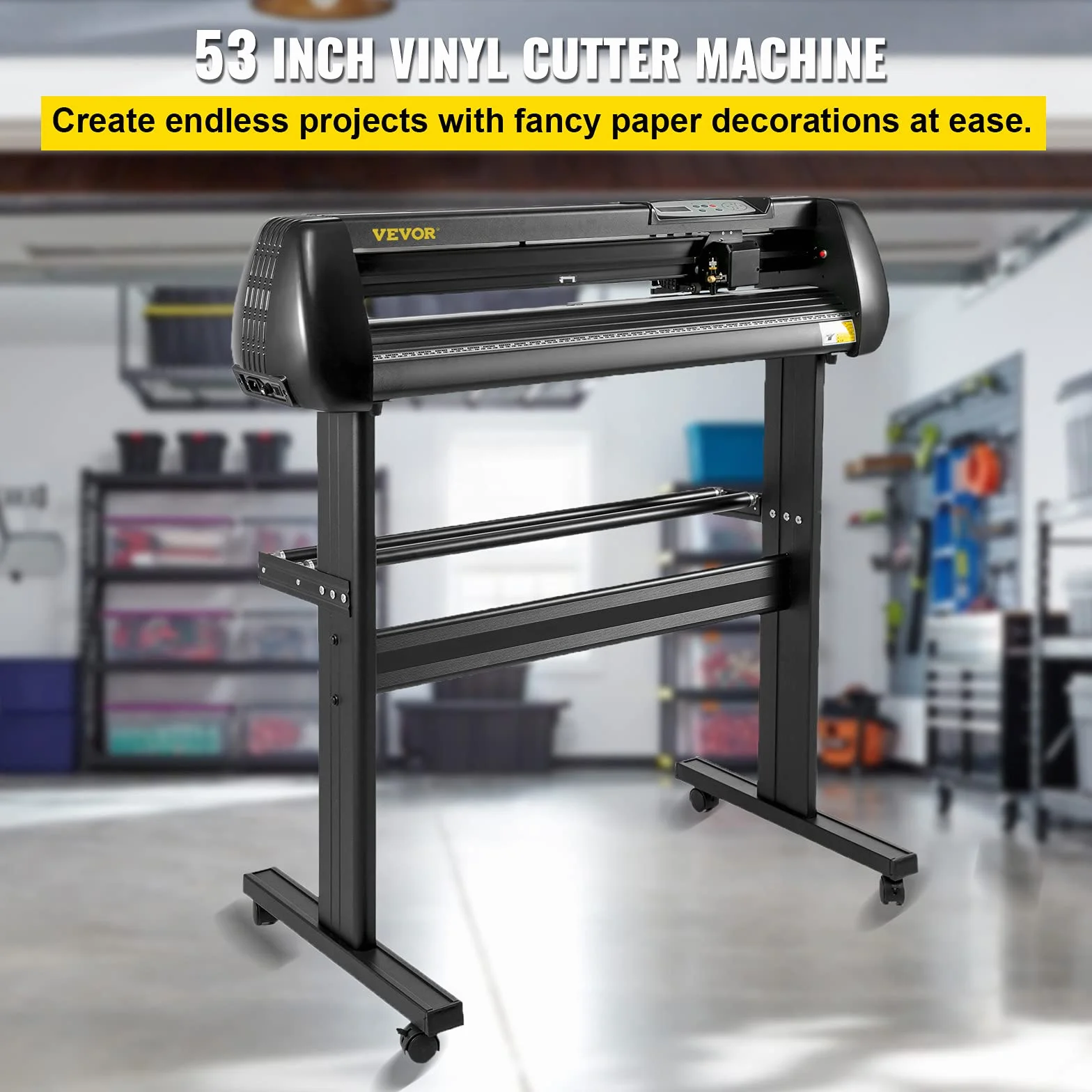 VEVOR Taglierina di vinile, 34 pollici Vinyl Cutter macchina 870 mm carta di alimentazione Vinyl Plotter con stand da terra, taglio plotter macchina velocità regolabile
