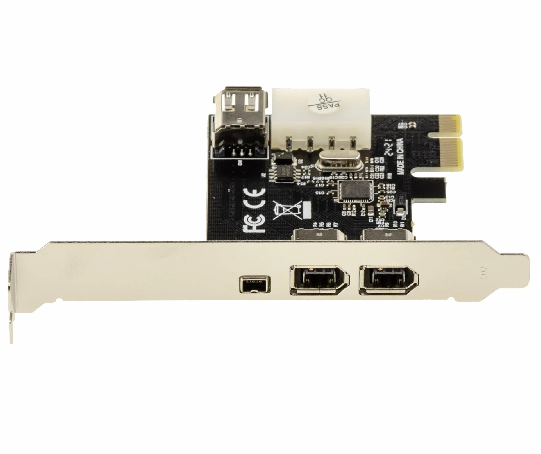 KALEA-INFORMATIQUE Scheda controller PCI Express PCIe a FireWire 400 IEEE1394a 2+1 porte 6 punti e 4 punti con chipset via VT6315. con cavo Ilink e staffe a basso e alto profilo