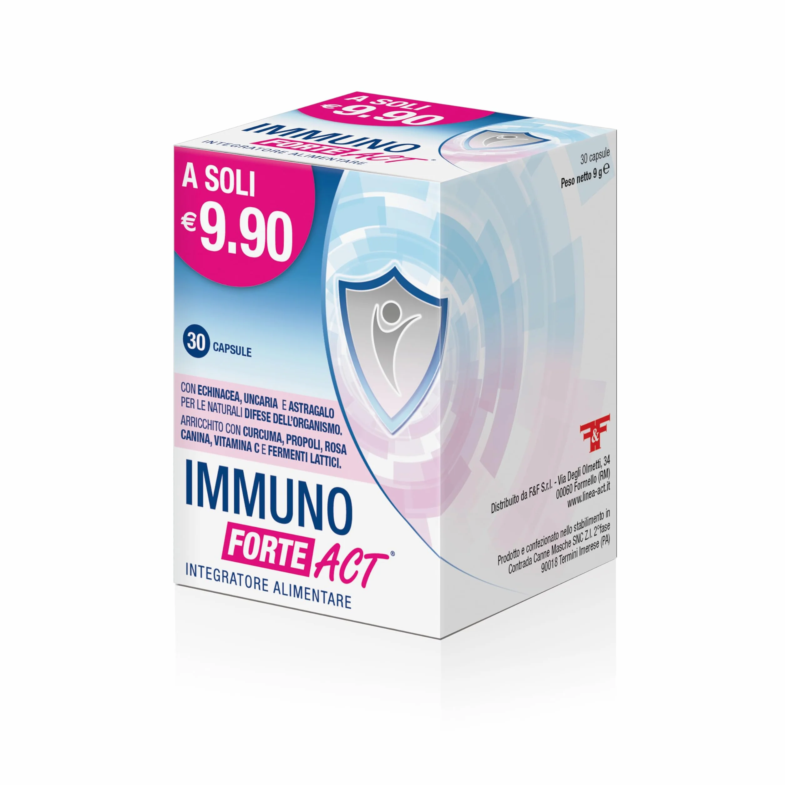 Immuno Forte Act Integratore Alimentare Difesa Organismo 30 Capsule Echinacea Uncaria Astragalo Curcuma Propoli Rosa Canina Vitamina C Zinco Fermenti Lattici