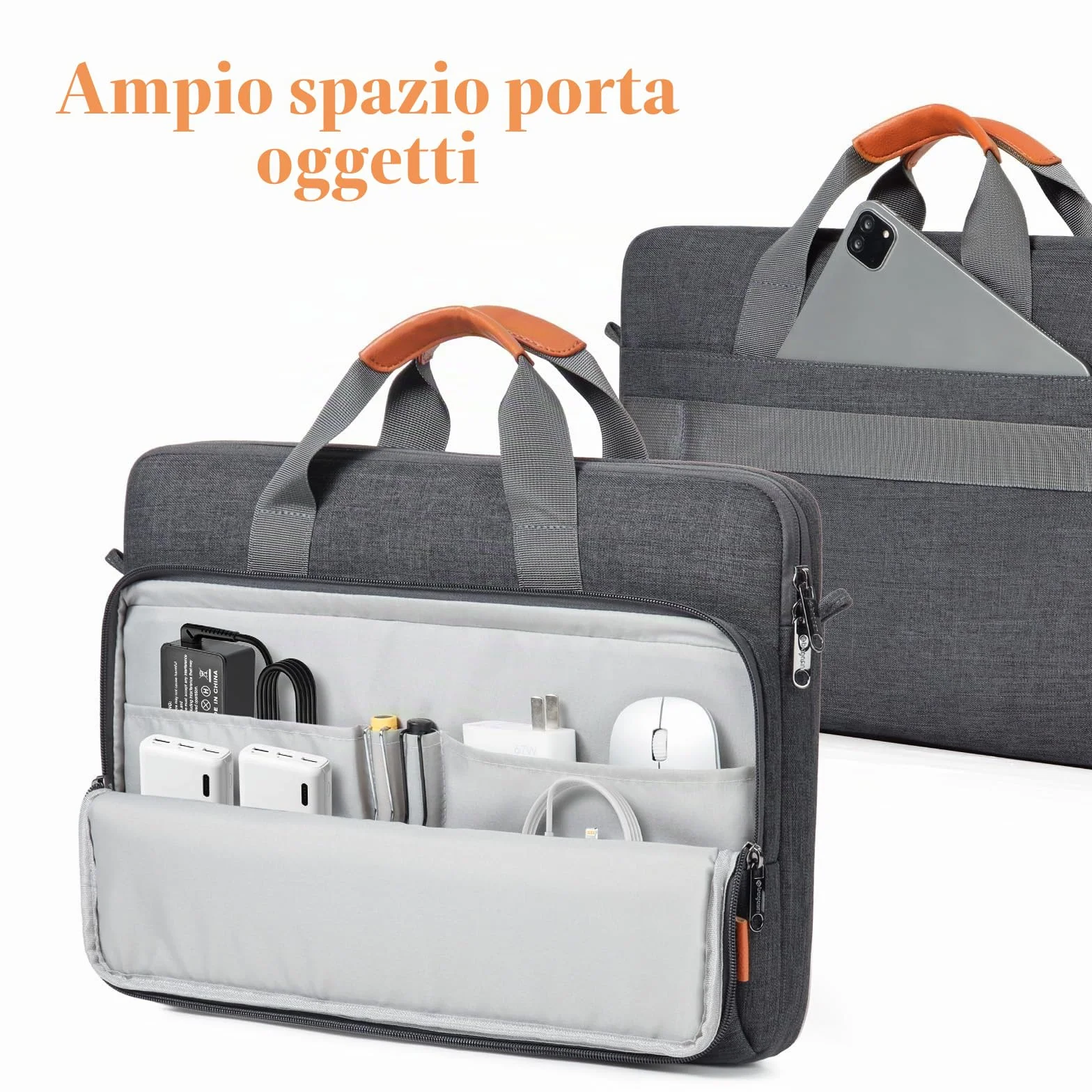 bagasin Borsa a Tracolla per PC, Borsa Messenger per Porta Laptop 15,6 17,3 14 13,3 Pollici, Custodia per PC Computer Portatile