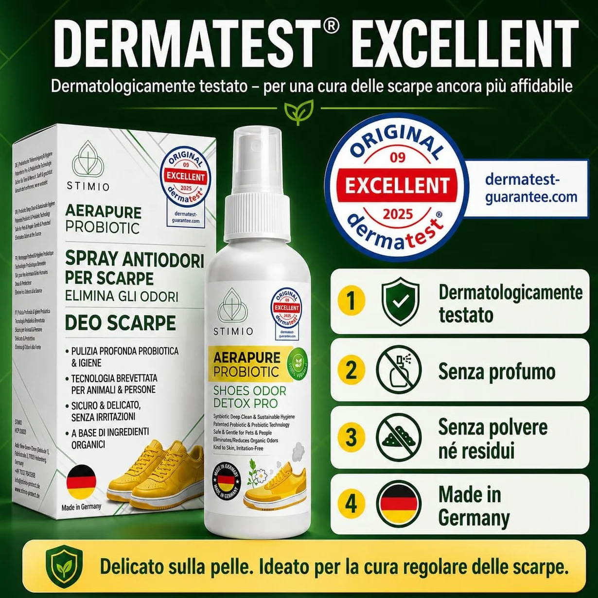 Spray deodorante probiotico enzimatico contro il sudore – Elimina odori con microrganismi attivi, naturale ecologico