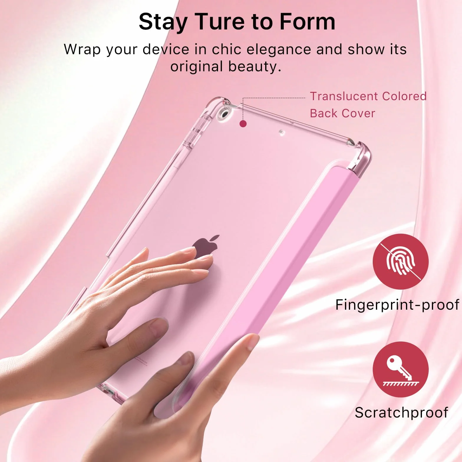 MoKo Cover per iPad 9a/8a/7a Generazione 10,2 Pollici 2021/2020/2019 Custodia Trifold Sottile Rosa