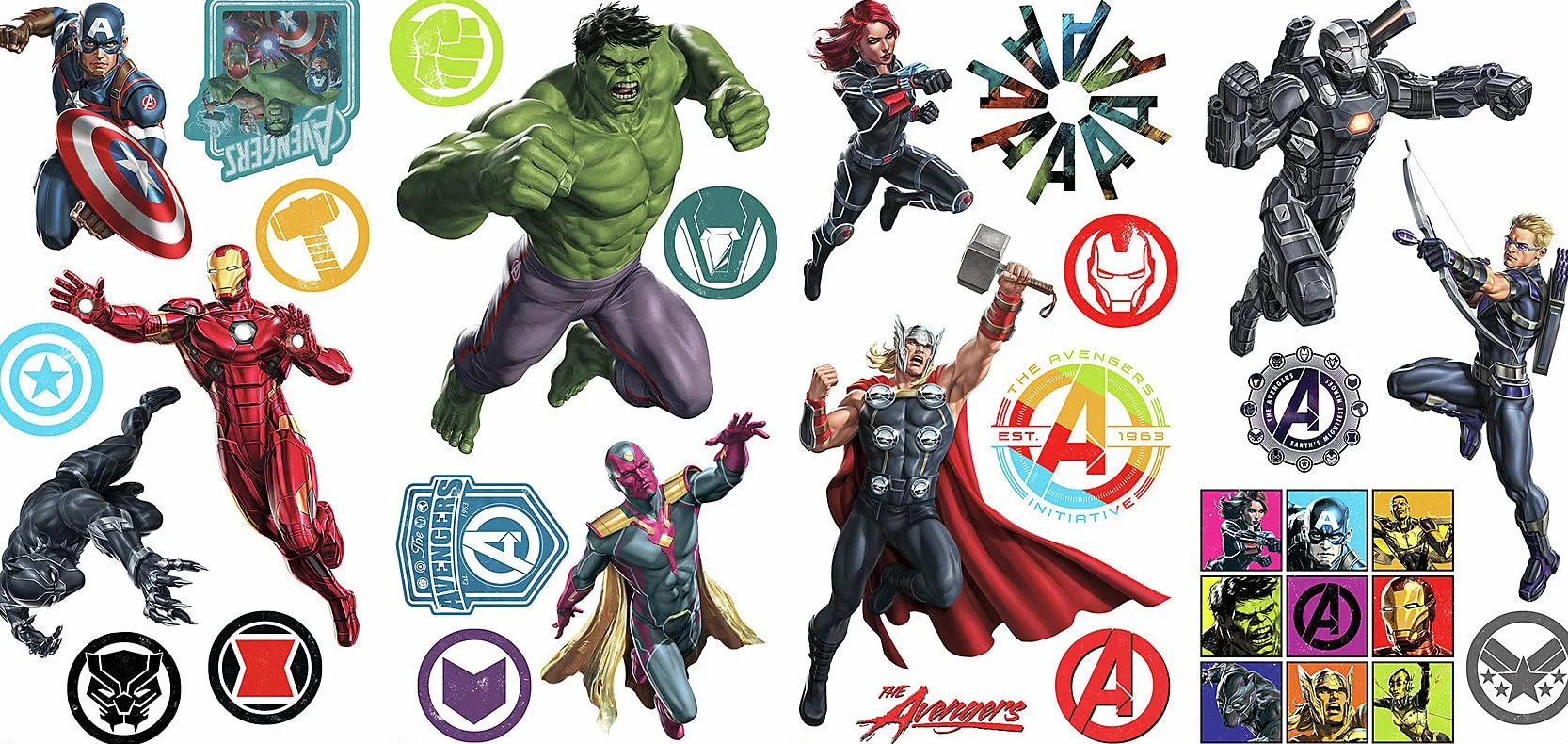 Adesivi riposizionabili Avengers Classic