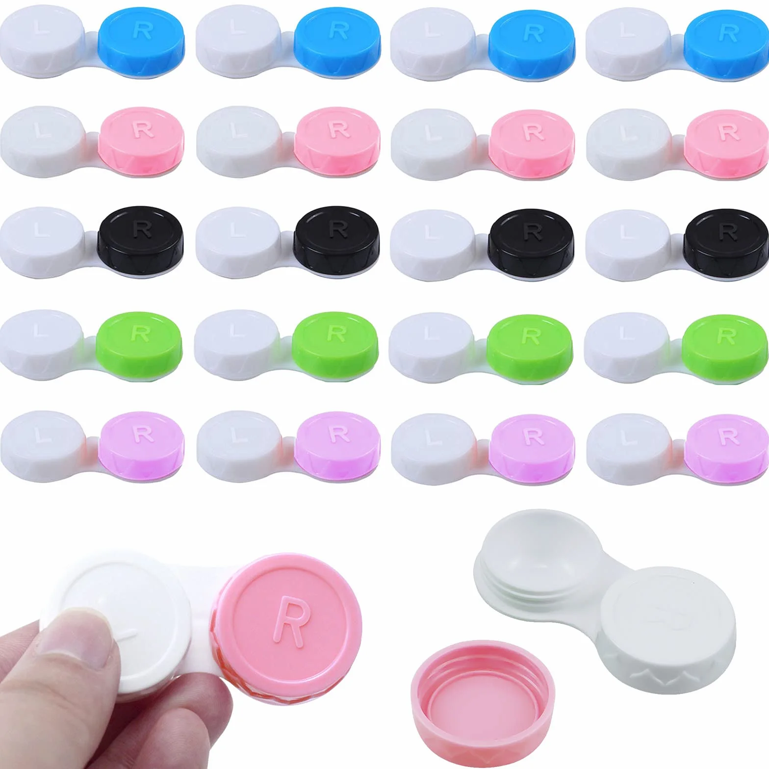 Jinlaili Custodia per Lenti a Contatto Viaggio, Scatola Kit Lenti a Contatto, Astuccio da Viaggio 20PCS