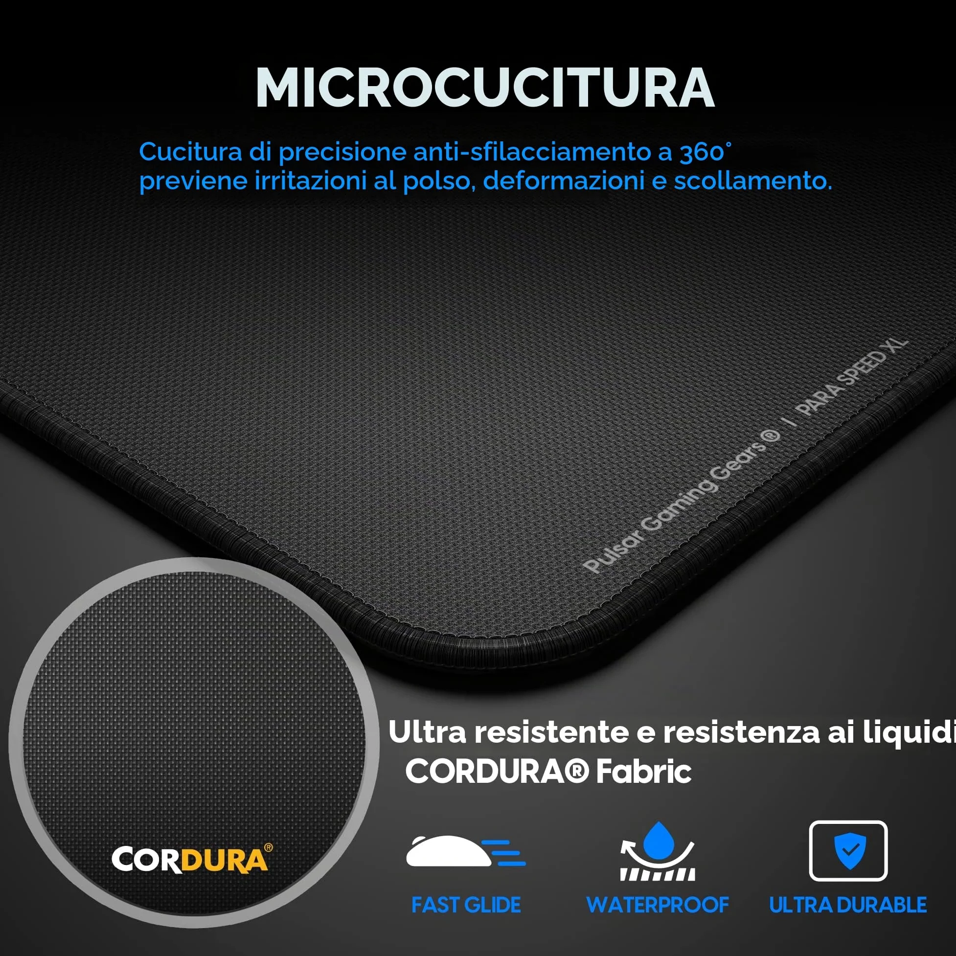 Pulsar Gaming Gears ParaSpeed v2 Tappetino Gaming, XXL, Nero | High-Speed Surface Designed for Fast Tracking and Precise Mouse Control