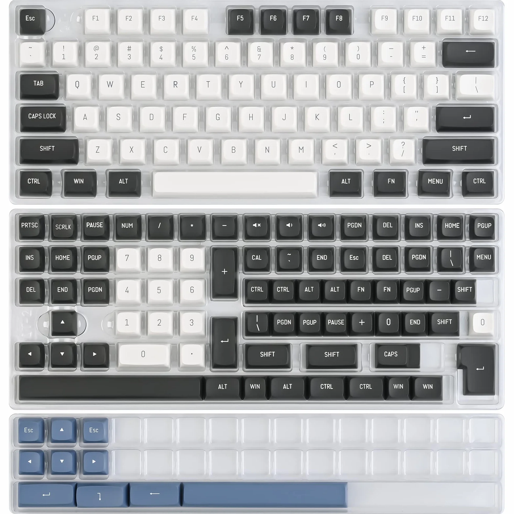 Guffercty kred - Set di 160 keycap PBT double-shot a forma di sfera, copritasti personalizzati con barra spaziatrice da 6,25u/7u per layout ANSI e ISO, interruttori Cherry MX, Gateron, Kailh