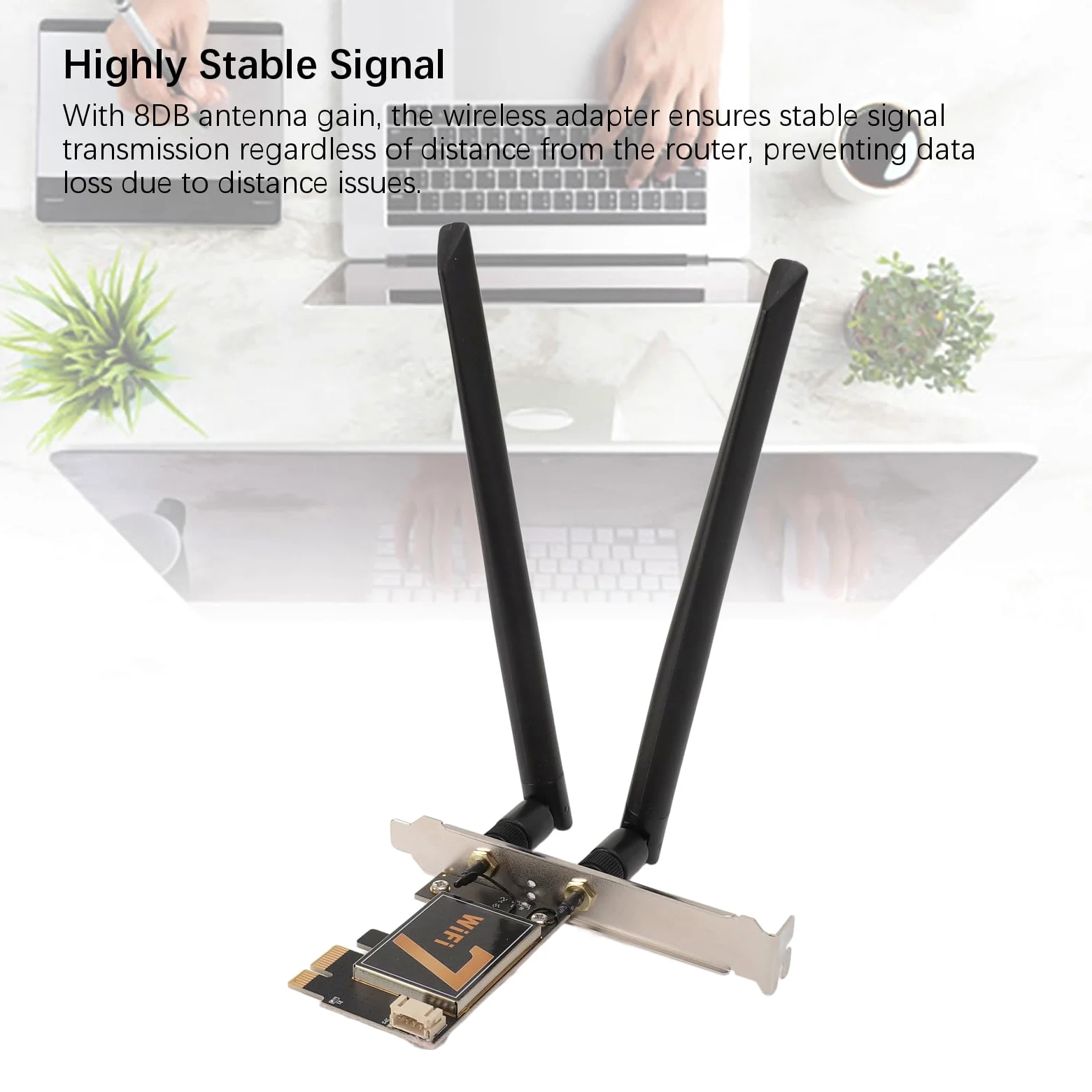 Scheda WiFi PCI Ex1 Adattatore Scheda di Rete Wireless Crittografia WPA4 BE200NGW Segnale Stabile con Antenna 8DB per PC Desktop