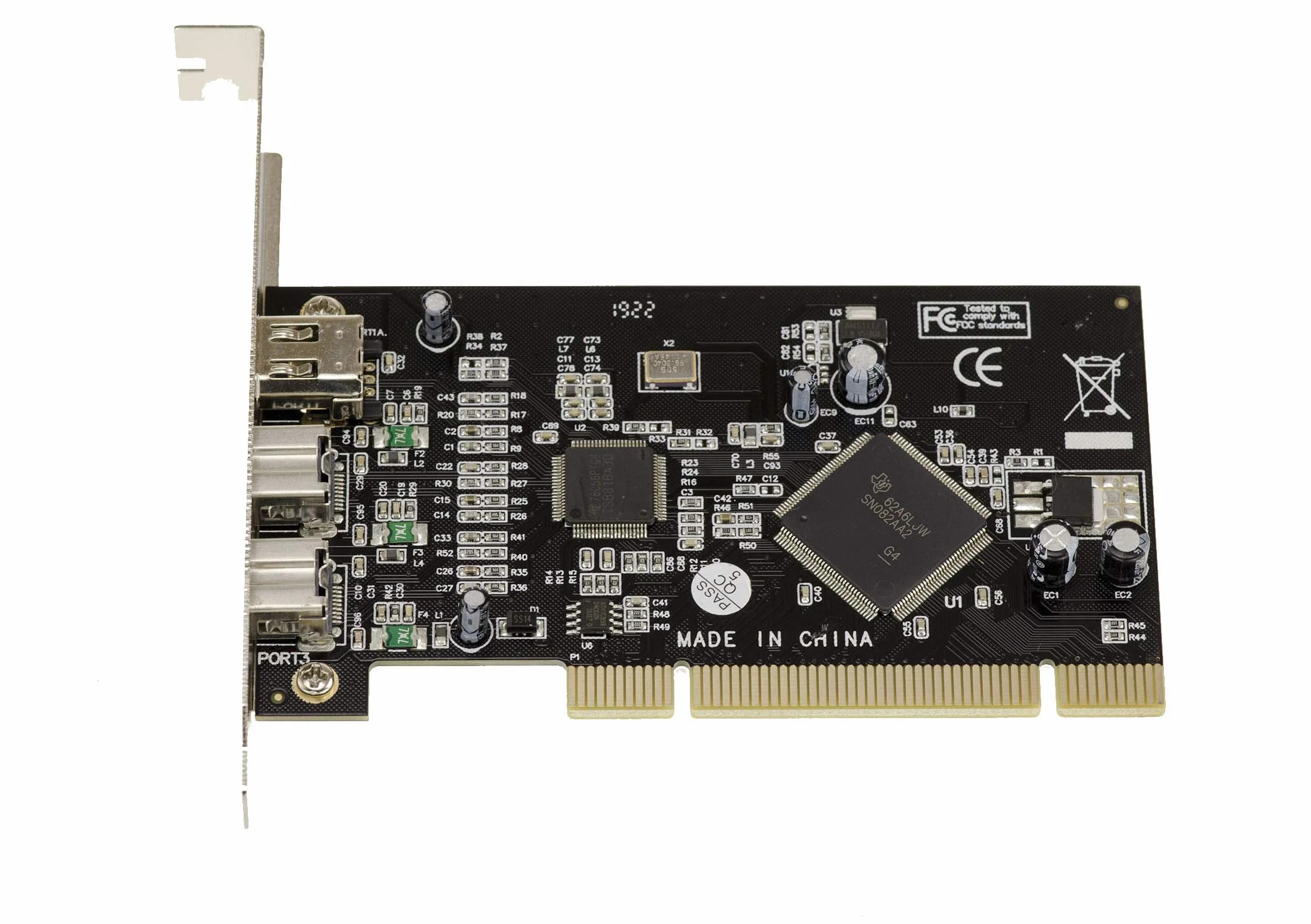 KALEA-INFORMATIQUE Scheda controller PCI Firewire 800 e 400 IEEE1394A e IEEE1394B su porta PCI a 2+1 uscite con chipset TI SN082AA2