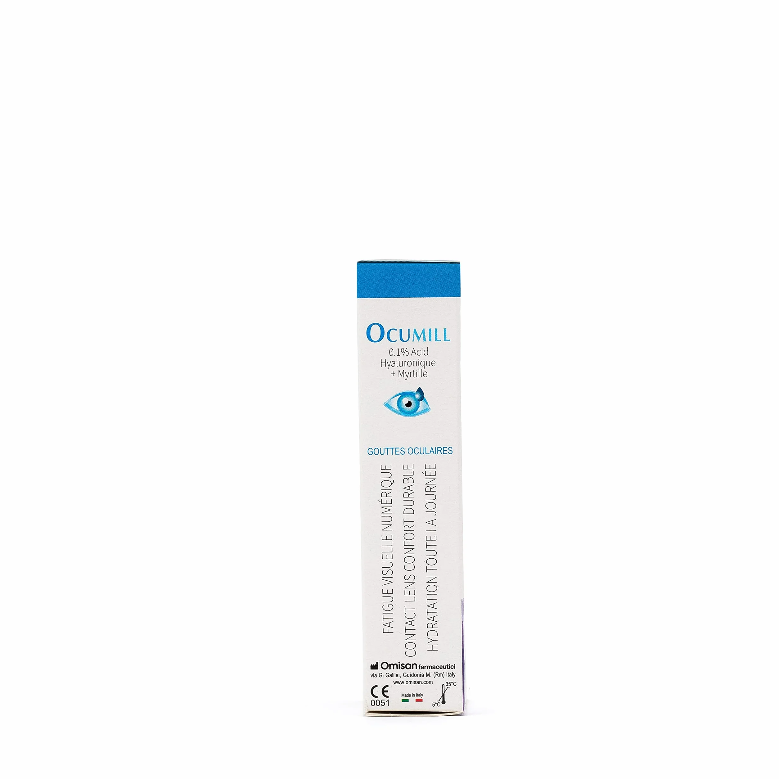Ocumill Gocce Oculari Acido Ialuronico 3 in 1 Lubrificante Idratante Rinfrescante Monodose 10 x 0.5ml