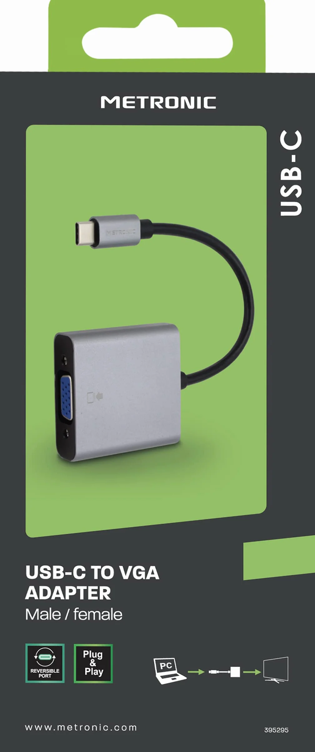 METRONIC Adattatore USB-C maschio a VGA fem. Grigio