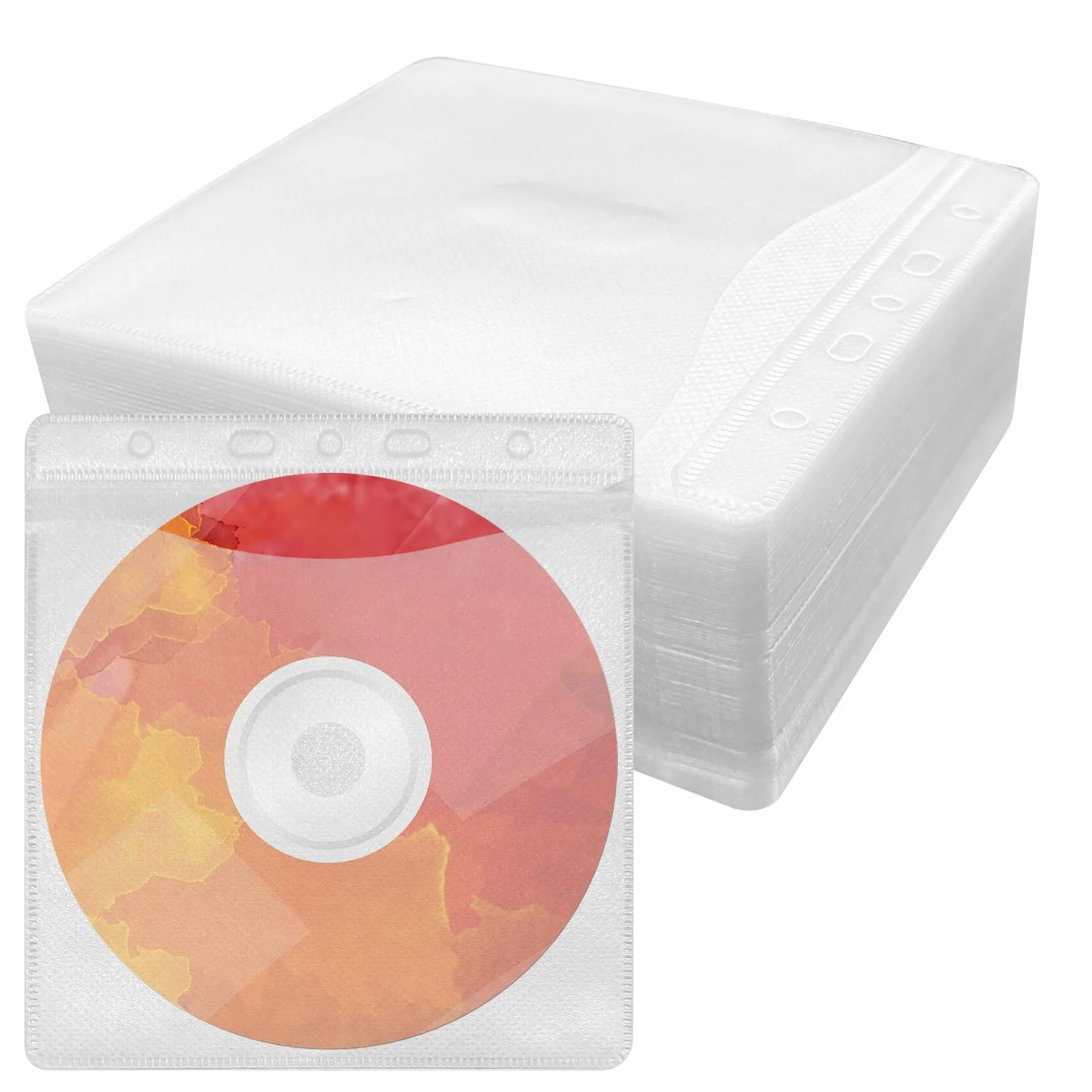 100 Pezzi Custodia CD/Dvd Plastica Polipropilene Trasparenti Doppia Faccia Porta CD Custodia per la Conservazione CD/Dvd Adatto per CD Singoli E Doppi (Bianco)