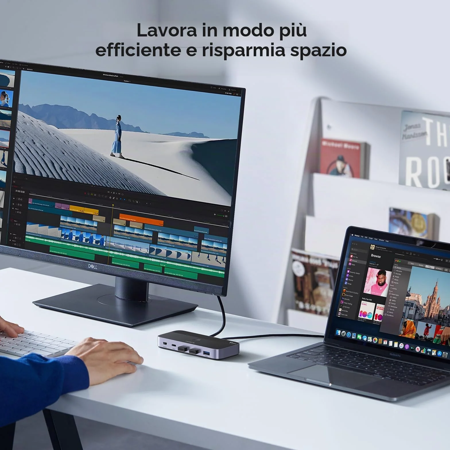 UGREEN Switch USB C 3.2 10Gbps 4 porte Switcher 2 Ingressi 4 Uscite 2 PC KVM Interruttore con Controller Desktop e 2 Cavi Tipo C Inclusi per Tastiera Mouse Stampante Hard Disk Scanner