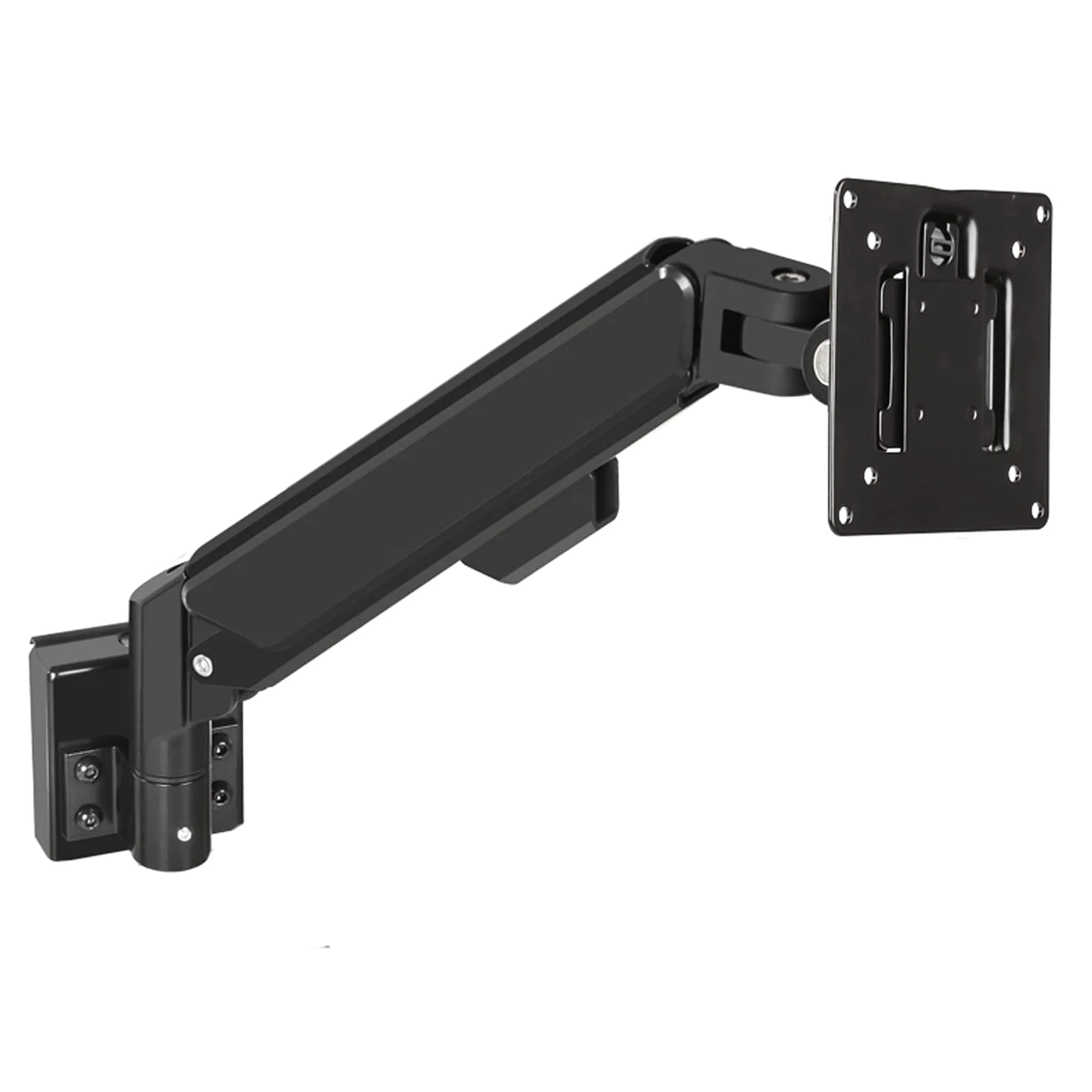 Supporto per Monitor Monitor-Arm, Montaggio A Parete, Supporto Singolo per Monitor, Altezza Regolabile da 10" A 32", Braccio per Monitor con Molla A Gas, Supporta Monitor da 4，Black