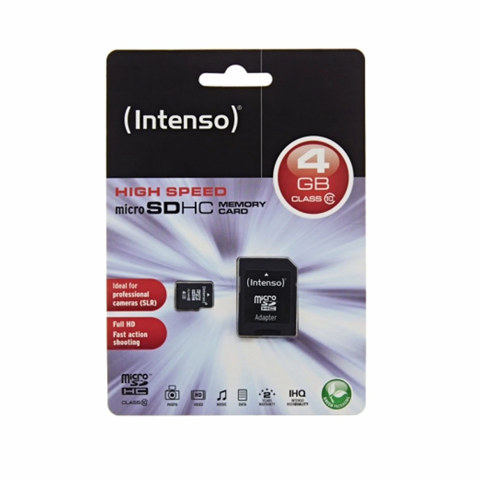 Intenso Scheda di memoria microSDHC da 4 GB, Classe 10 (con Adattatore SD)