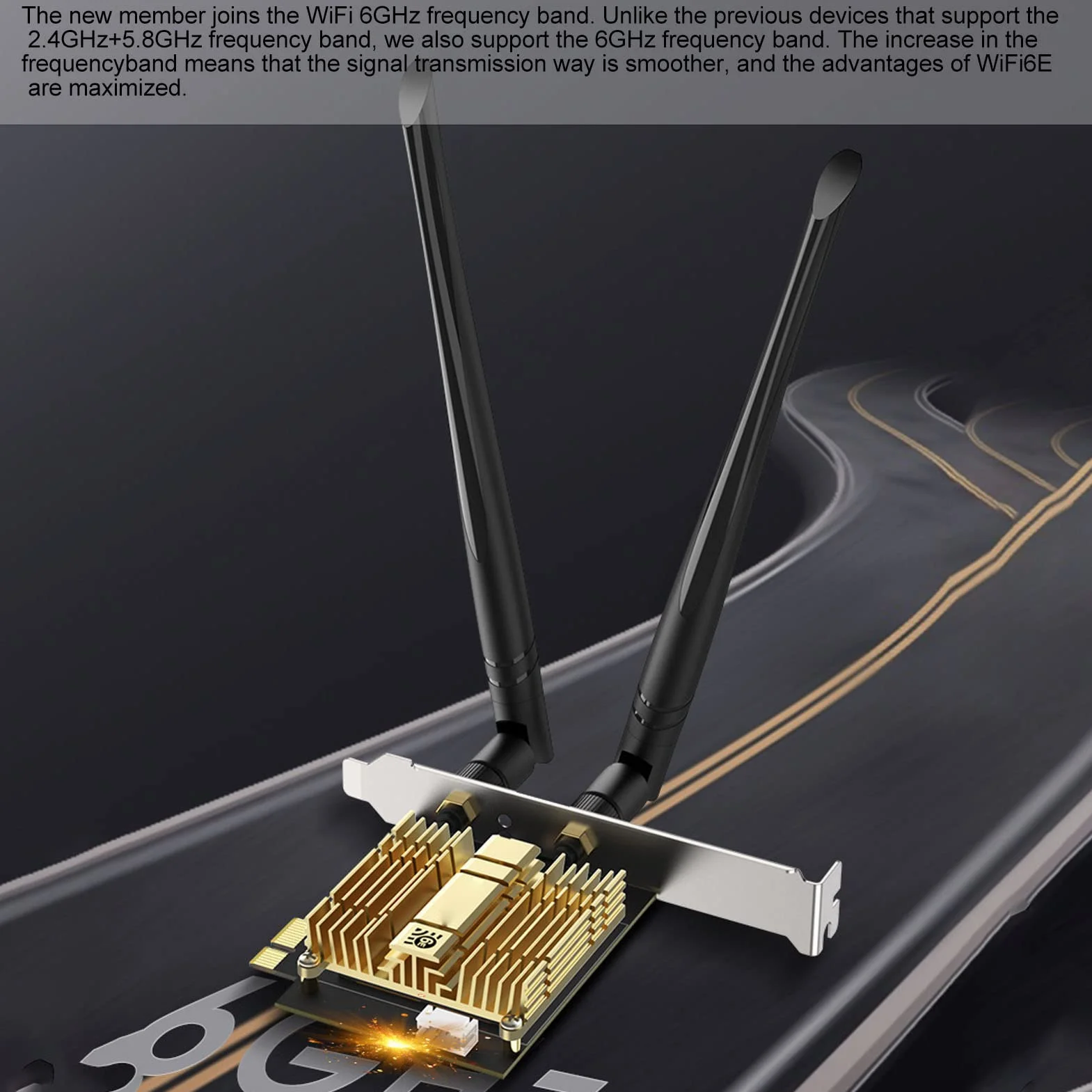 Adattatore Wireless PCI E, WIFI 6E 110 Canali, 2 Antenne 6Dbi ad Alto Guadagno, 2.4G 5.8G 6Ghz, PCI e WIFI BT 5.2, Chip Ax210 per Windows Adatto per Mouse Cuffie BT