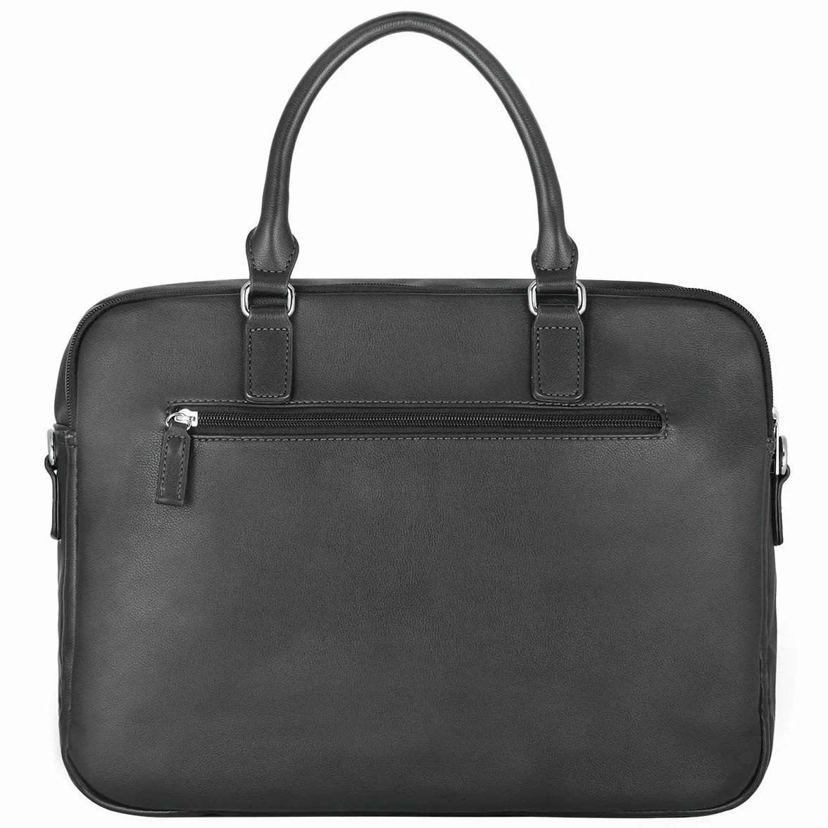 David Jones - Borsa a Mano Lavoro Uomo - Ventiquattrore Cartella Ufficio PU Pelle - Borse a Spalla Tracolla 13 Pollici Laptop Portatile - Valigetta A4 Portadocumenti Business Messenger Bag - Grigio