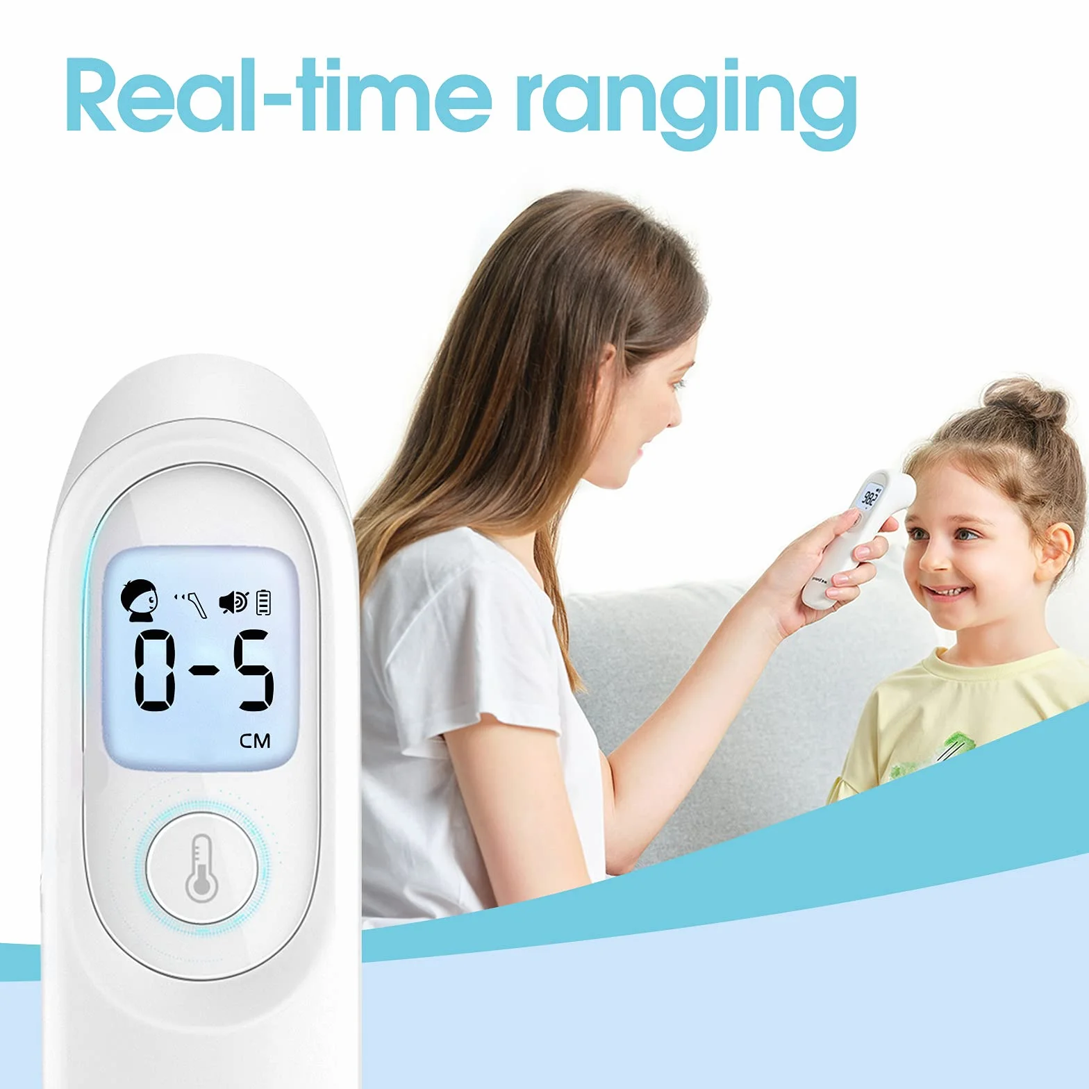 yuwell Termometro Frontale Medico Senza Contatto YT-1 Digitale Adulti Bambini Neonati Misurazione 1 Secondo