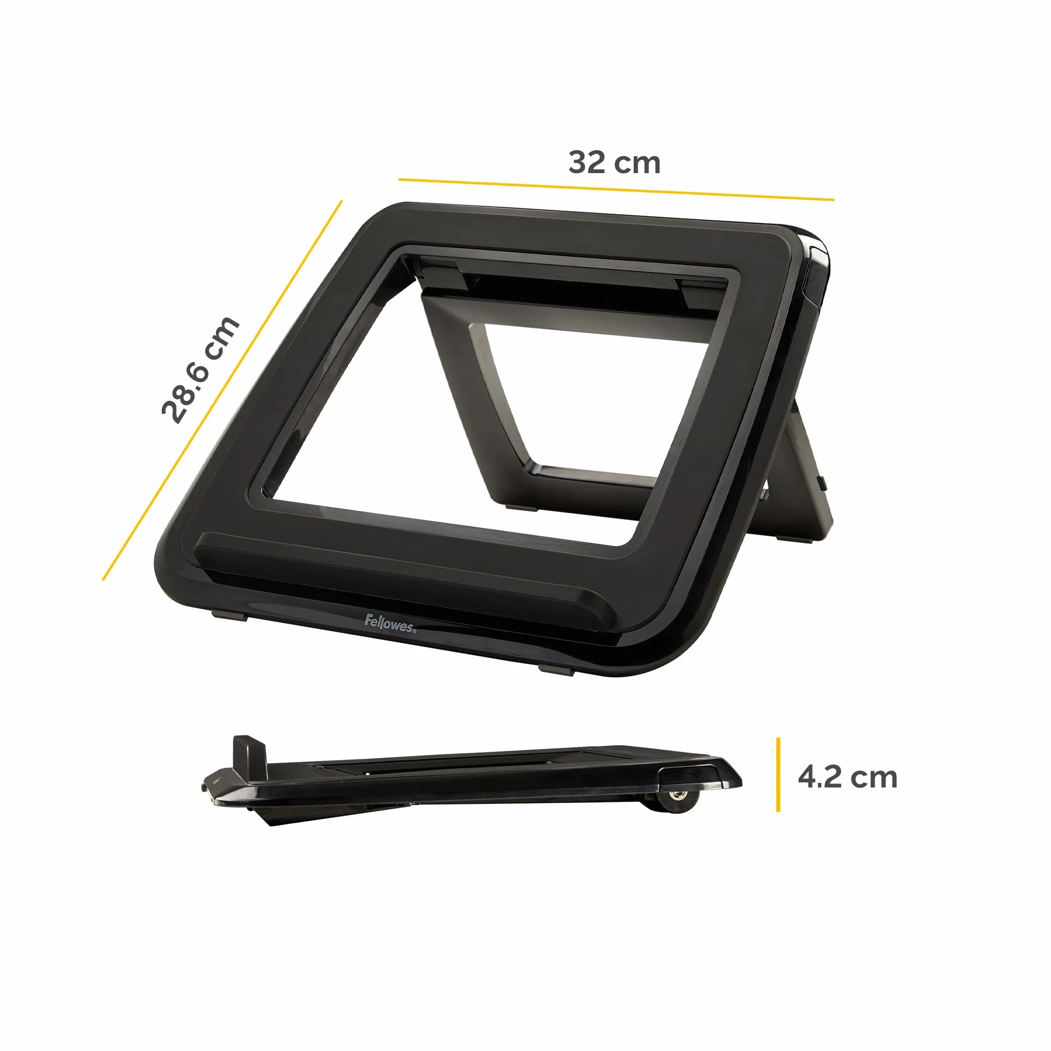 Fellowes Supporto Laptop Everyday – Nero – Portatile, ergonomico, con 7 altezze regolabili – Per casa, ufficio e lavoro ibrido – Fino a 17", max 4 kg