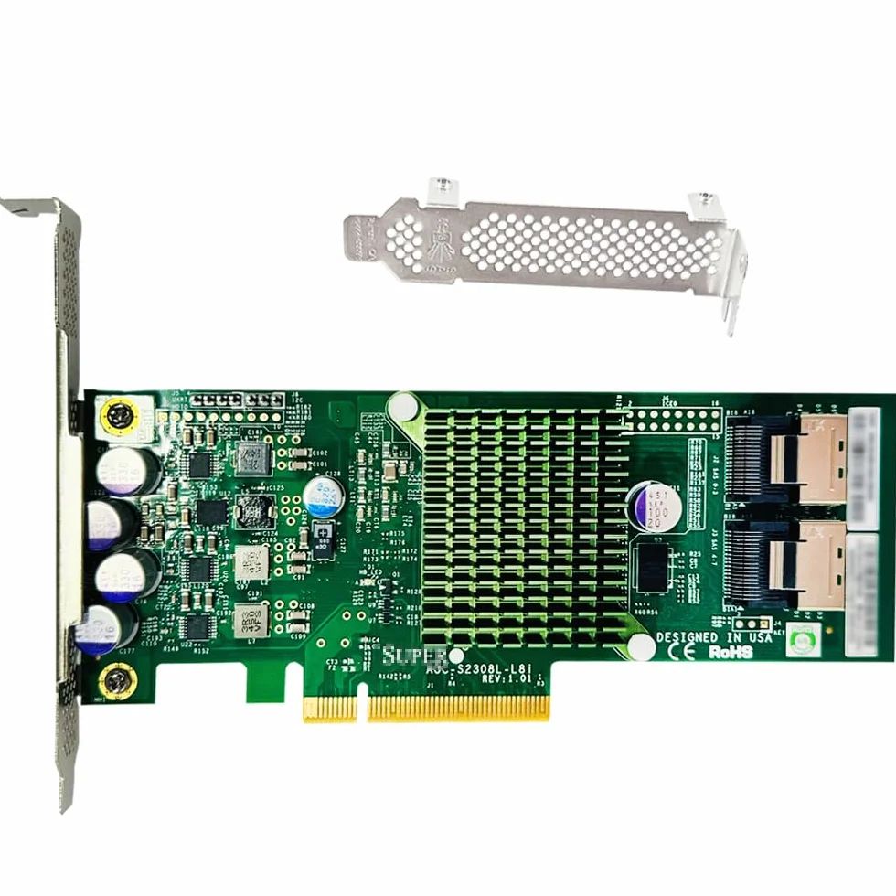 Scheda di espansione SAS HBA PCIe SATA a 8 porte compatibile con controller LSI 9207-8I 6Gbps PCIe 3.0 SAS2308 con 2 cavi SATA SFF-8087 per NAS ZFS FreeNAS TrueNAS unRAID Server