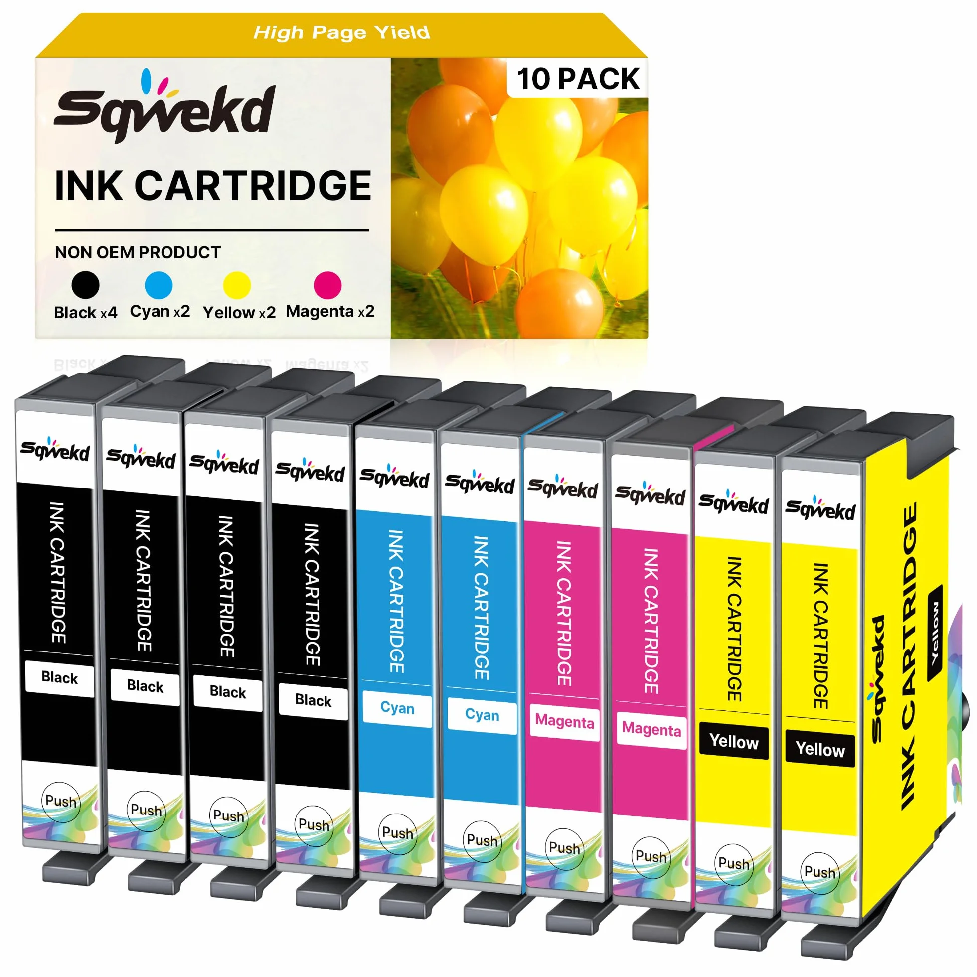 Sqwekd Cartucce Compatibili per 604XL per Epson Expression Home XP-2200 XP-2205 XP-3200 XP-3205 XP-4200 XP-4205 Workforce WF-2910 WF-2930 WF-2935 WF-2950 (4 Nero, 2 Ciano, 2 Magenta, 2 Giallo)